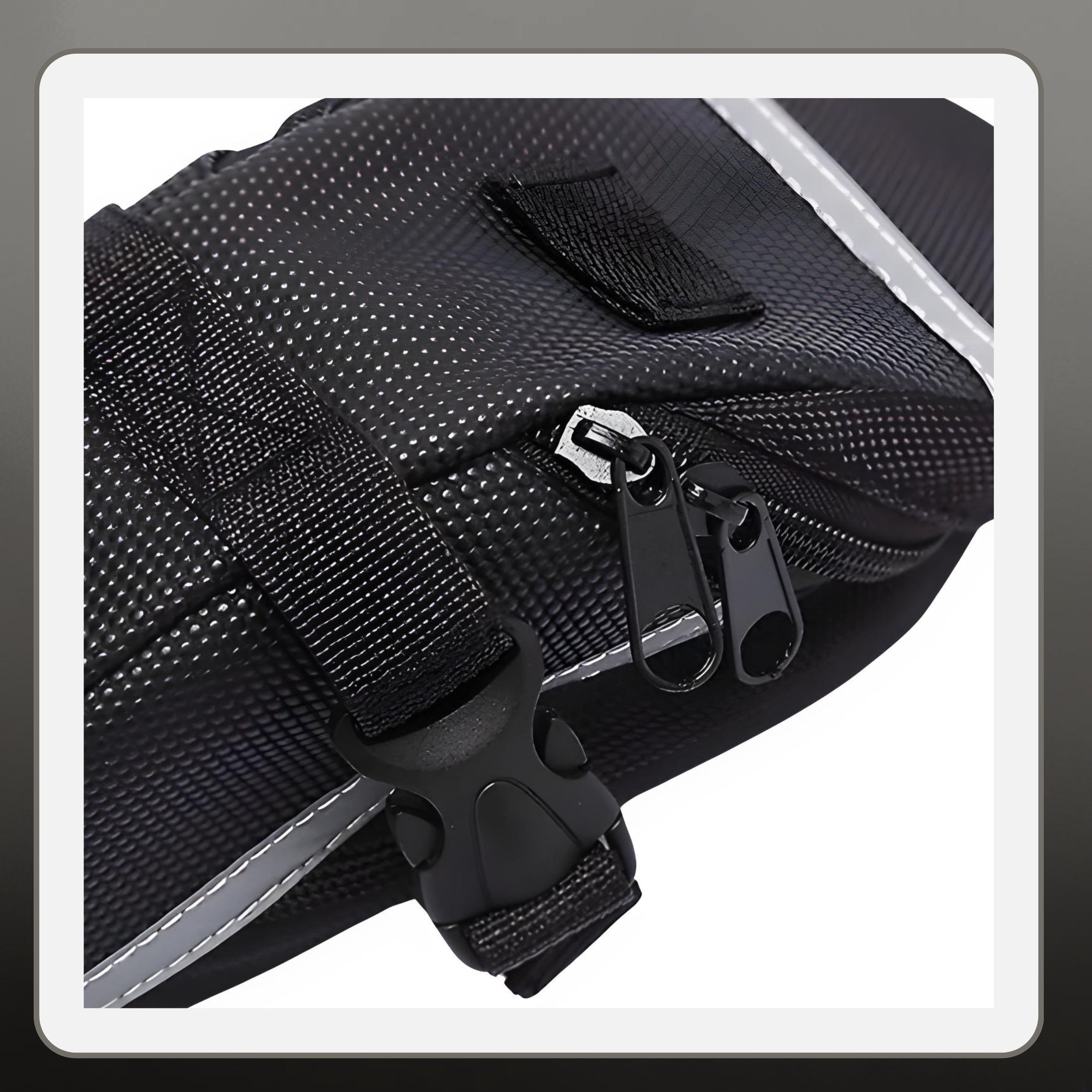 SADDLE BAG BICYCLE SEAT POUCH WATERPROOF WITH REFLECTORS REAR Color black