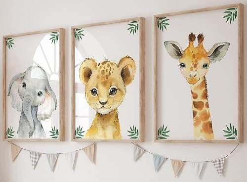 SAFARI POSTERS FOR CHILDREN ANIMALS DECORATION GIRL'S ROOM BOY 3 Brand no brand