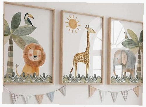 SAFARI POSTERS FOR CHILDREN ANIMALS DECORATION GIRL'S ROOM BOY 3