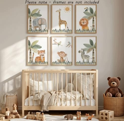 SAFARI PRINTS ANIMALS FOR KIDS SET OF 6 FOR HOME ROOM Manufacturer code Bez marki