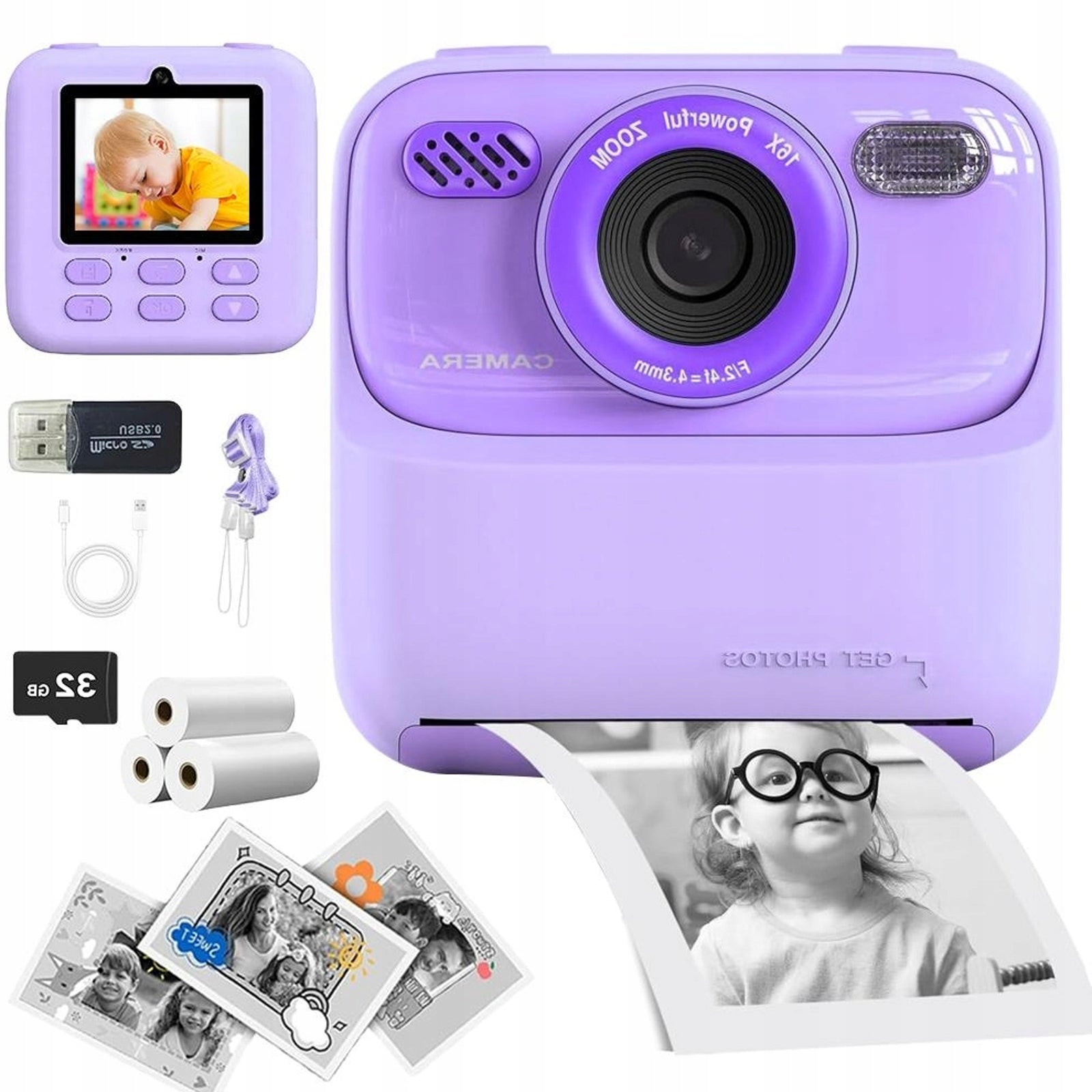 SAFE INSTANT CAMERA WITHOUT BPA FOR CHILDREN 6000 PHOTOS GIFT
