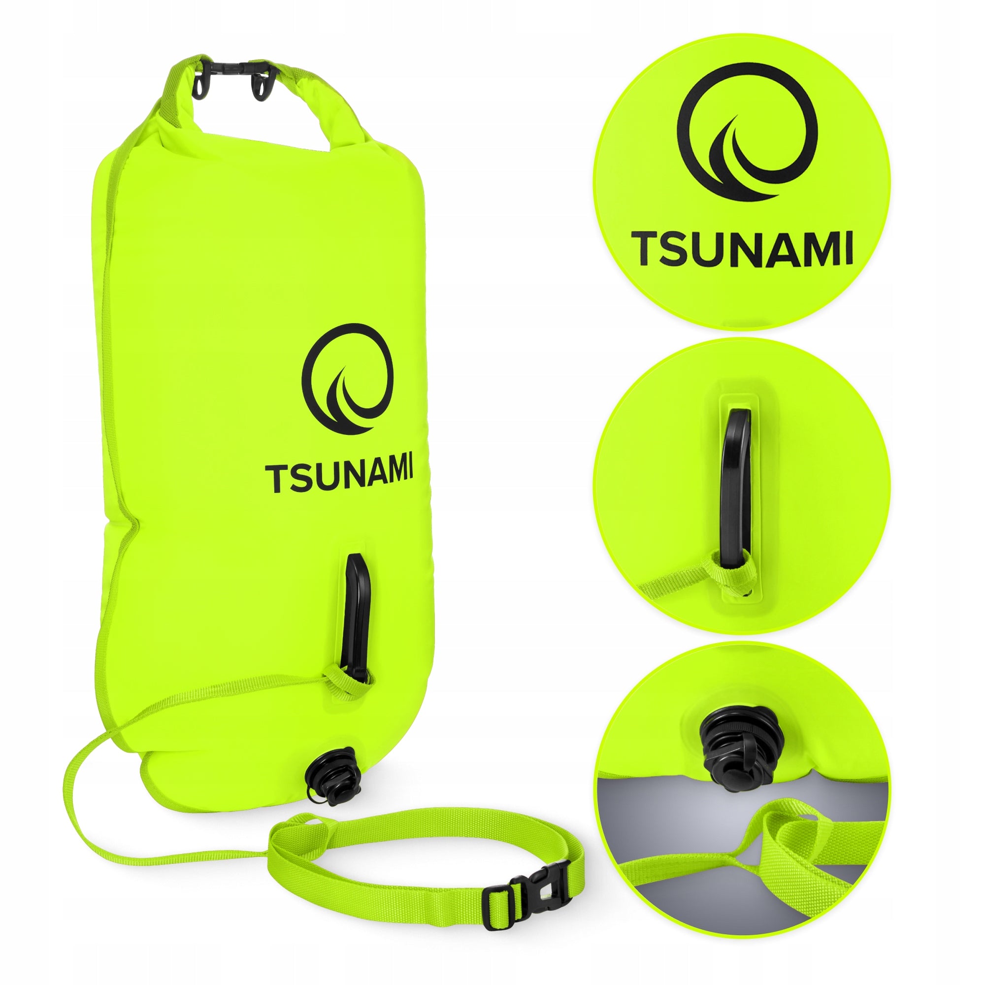 SAFETY BUOY FOR SWIMMING BUOY INFLATABLE DRY POCKET 2IN1 TSUNAMI Model 2w1