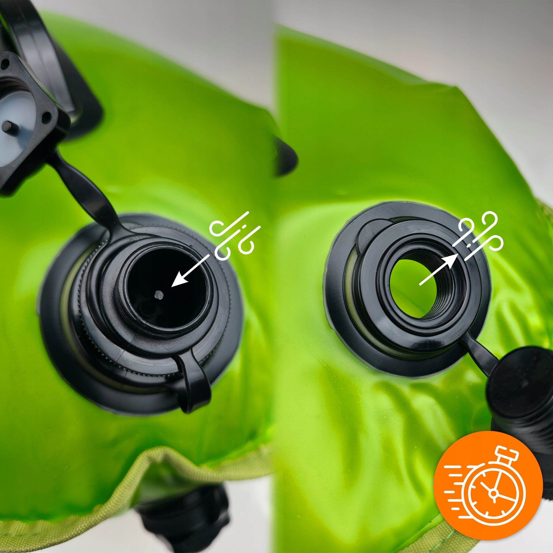 SAFETY BUOY FOR SWIMMING INFLATABLE RESCUE DRY KAYAK POCKET Model AquaShield GREEN