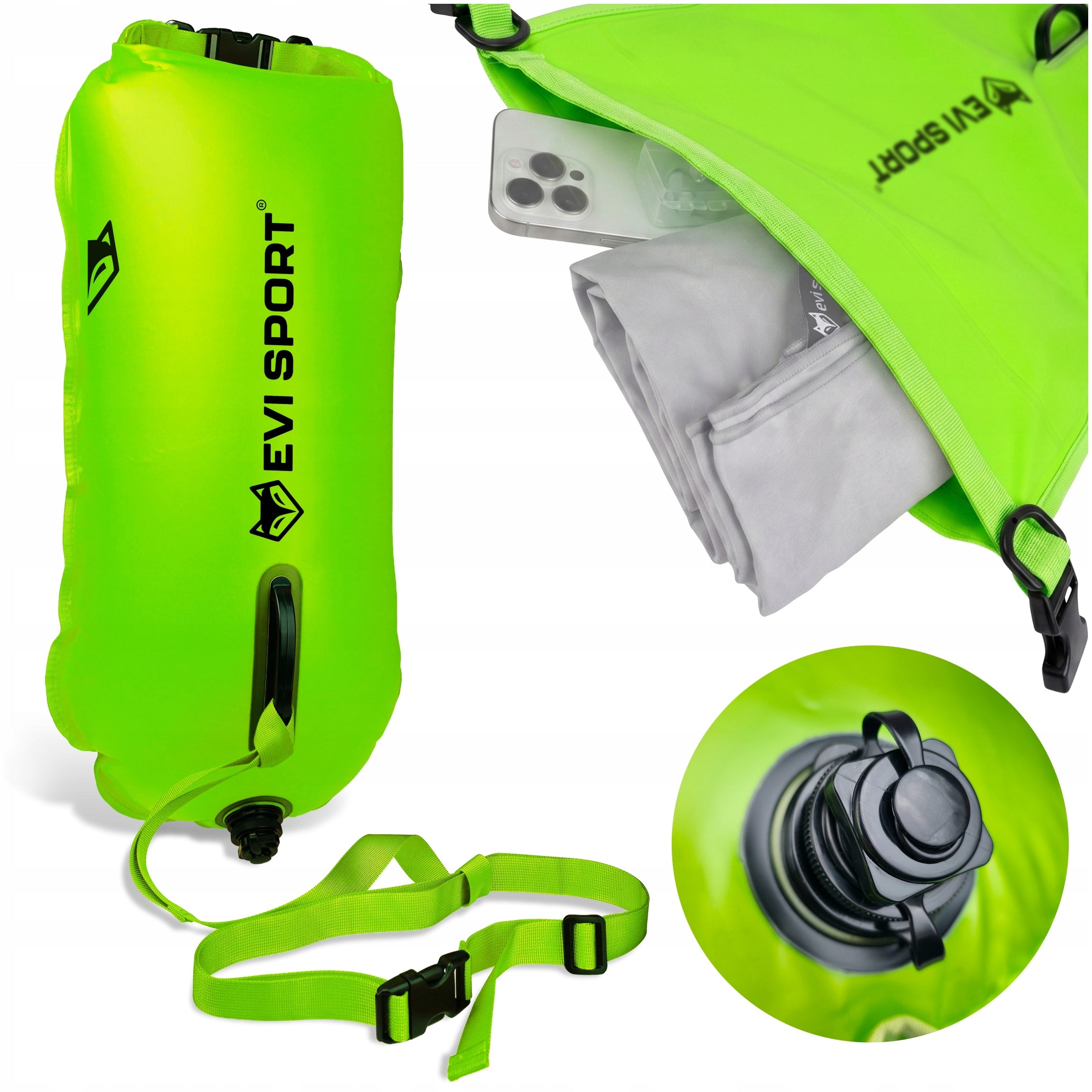 SAFETY BUOY FOR SWIMMING INFLATABLE RESCUE DRY KAYAK POCKET