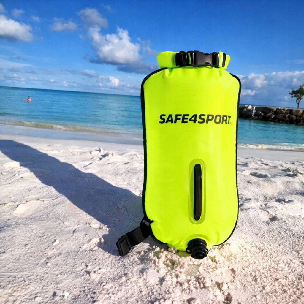 SAFETY BUOY FOR SWIMMING INFLATABLE TWO-CHAMBER WITH POCKET LARGE 28L Packaging status original