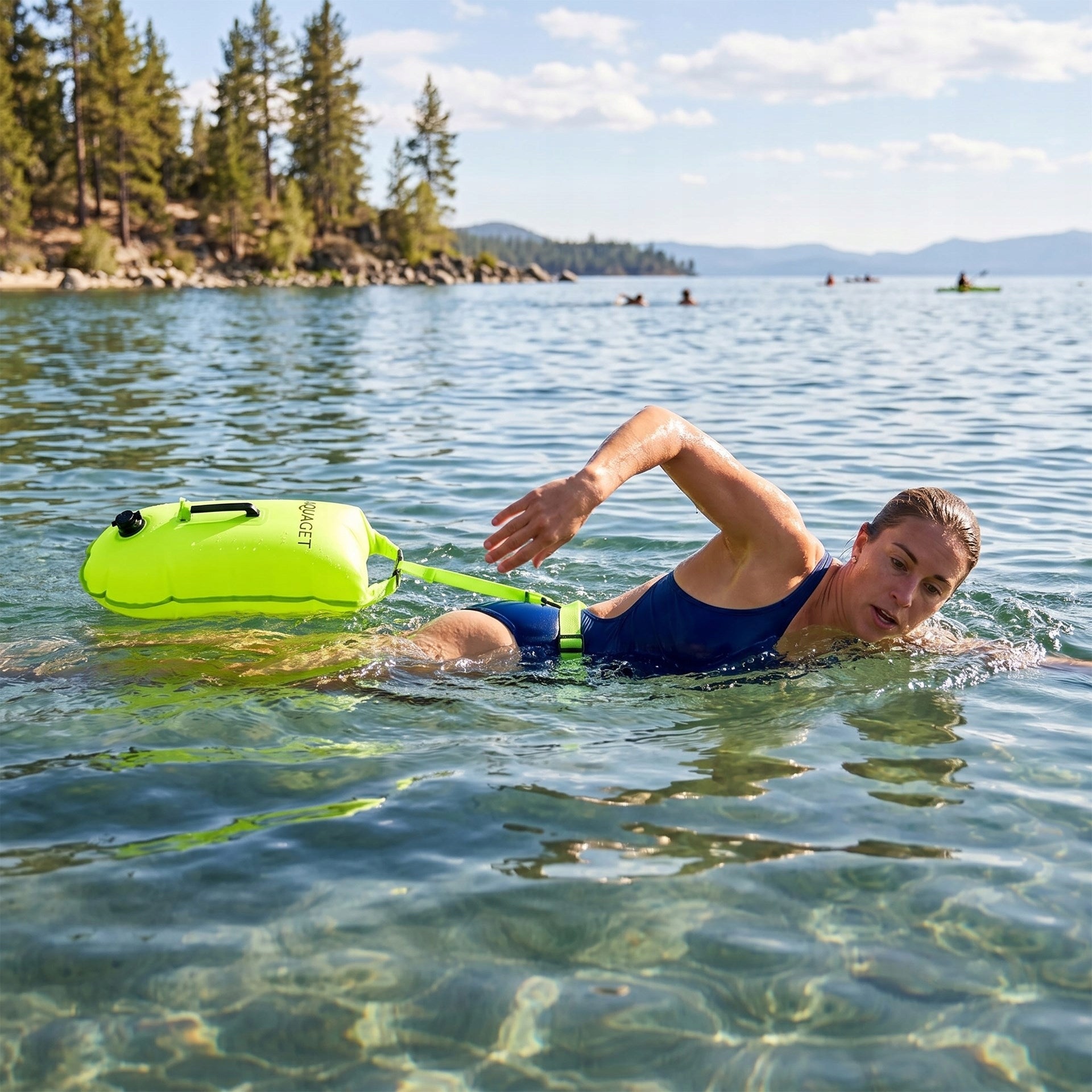 SAFETY BUOY FOR SWIMMING INFLATABLE swimming buoy DRY POCKET 2in1 Manufacturer code AQ0039