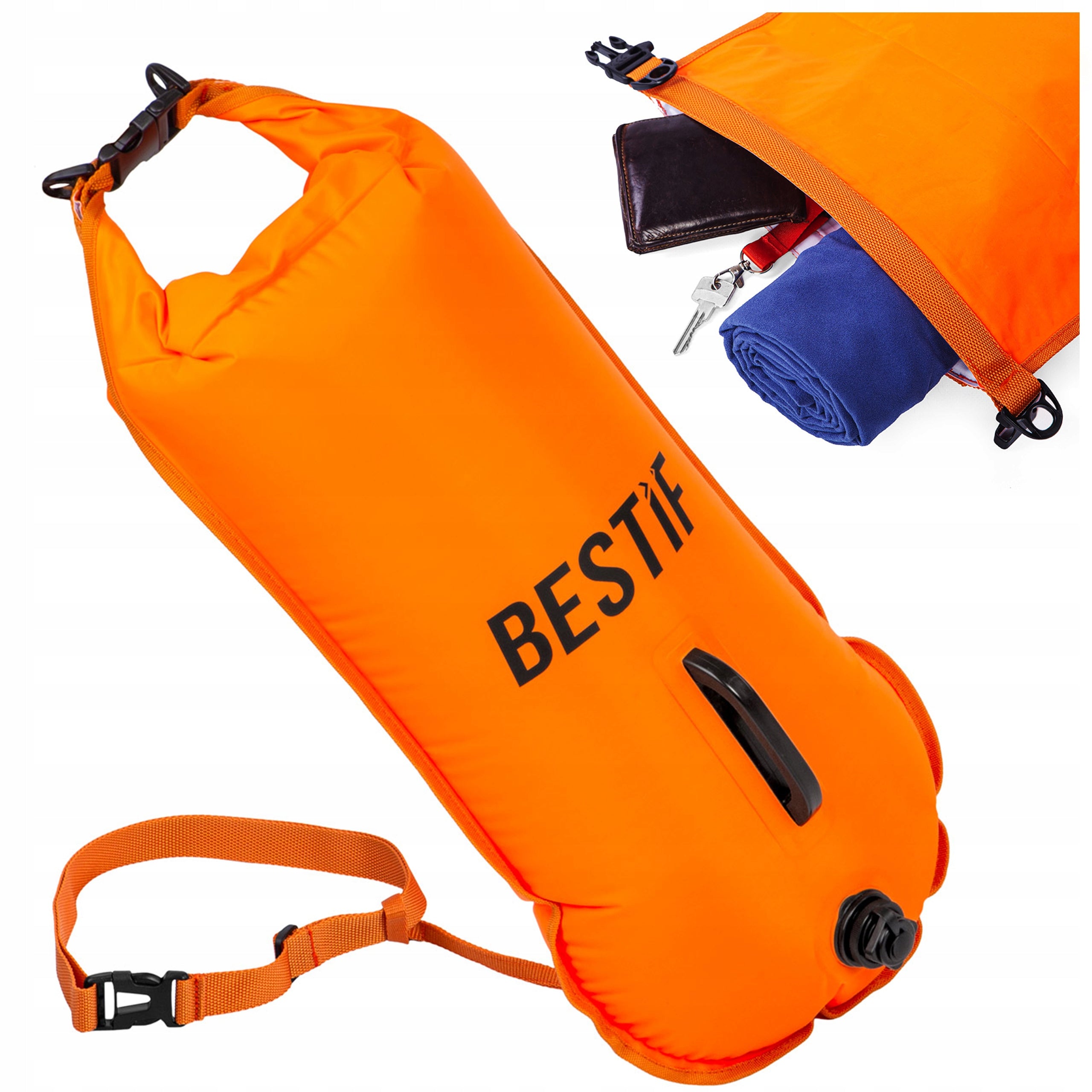 SAFETY BUOY INFLATABLE BUOY 2in1 DRY POCKET BESTIF FOR SWIMMING