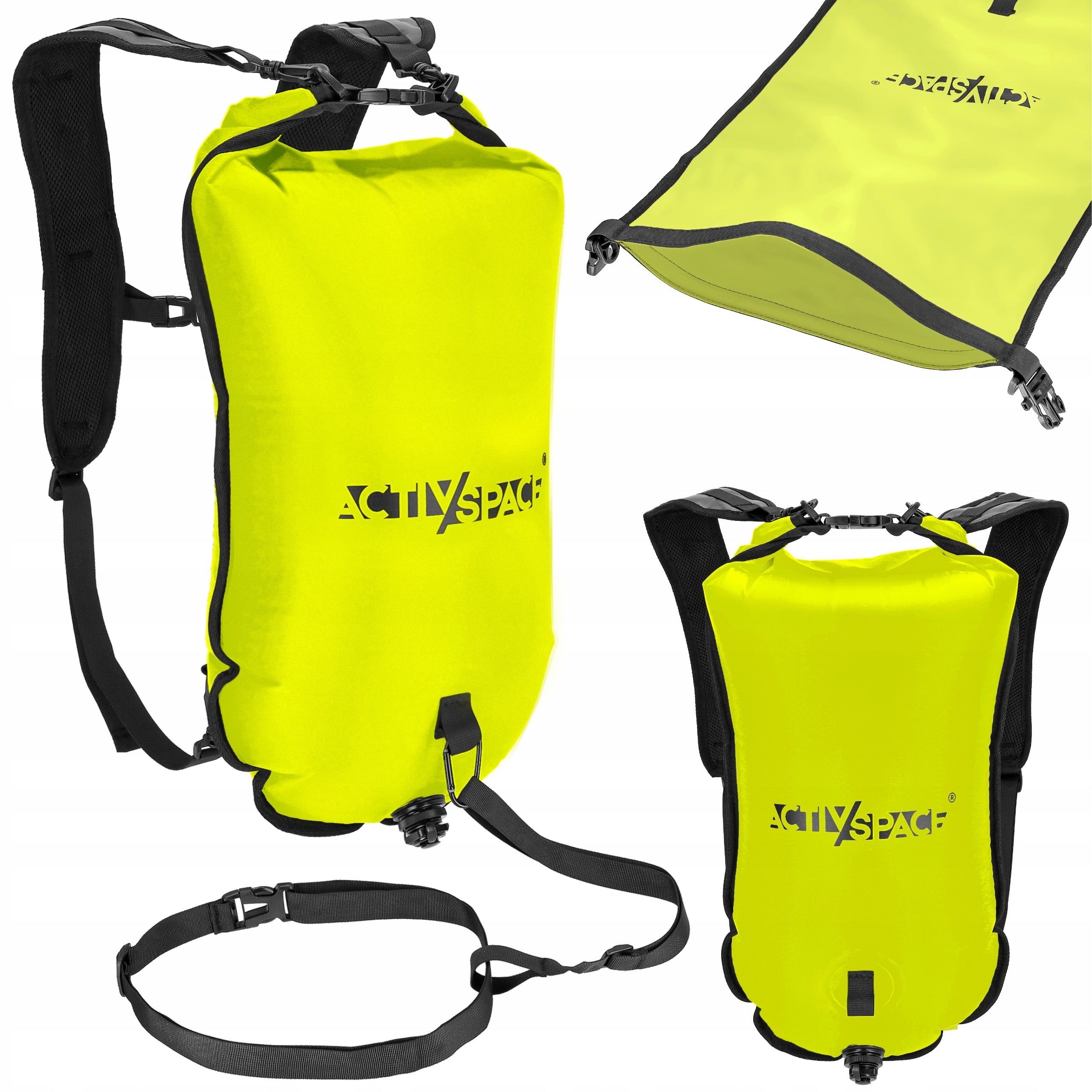 SAFETY BUOY INFLATABLE BUOY 3in1 DRY SWIMMING POCKET + BACKPACK PRO