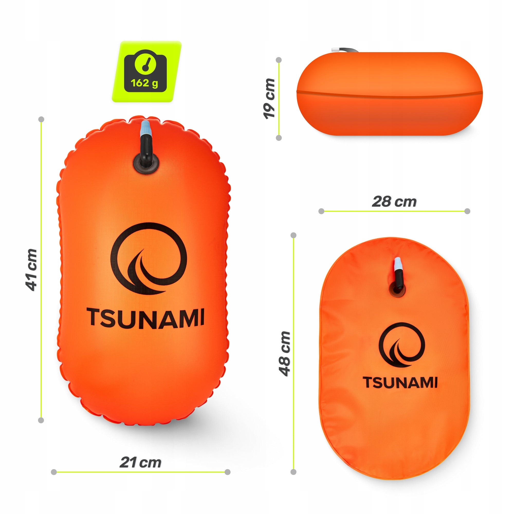 SAFETY BUOY INFLATABLE BUOY FOR SWIMMING BASIC TSUNAMI Length 41 cm