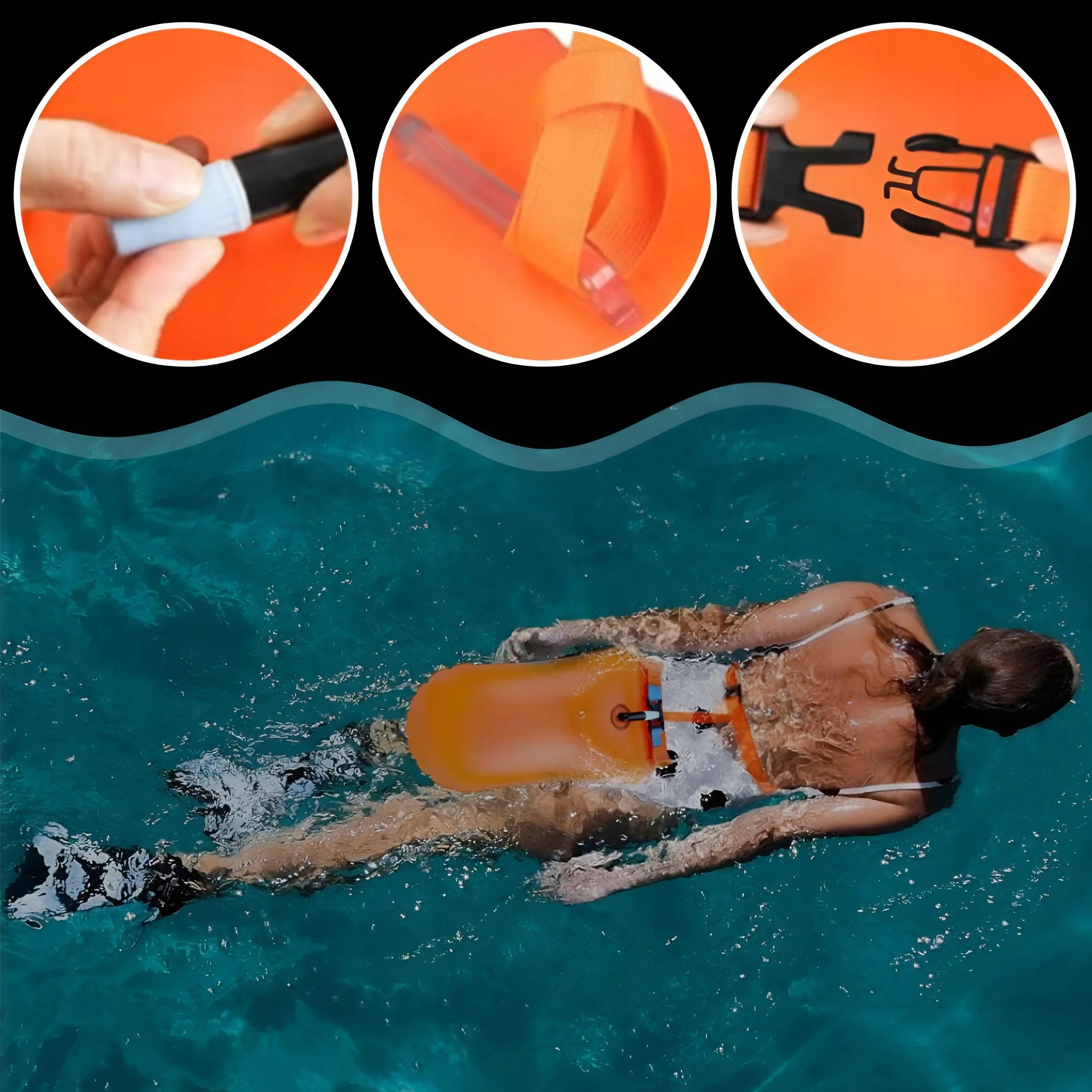SAFETY BUOY INFLATABLE BUOY WITH WATER SWIMMING HANDLE POOL 48cm Manufacturer code BOJKA ASEKURACYJNA DO PŁYWANIA MEMFLOW