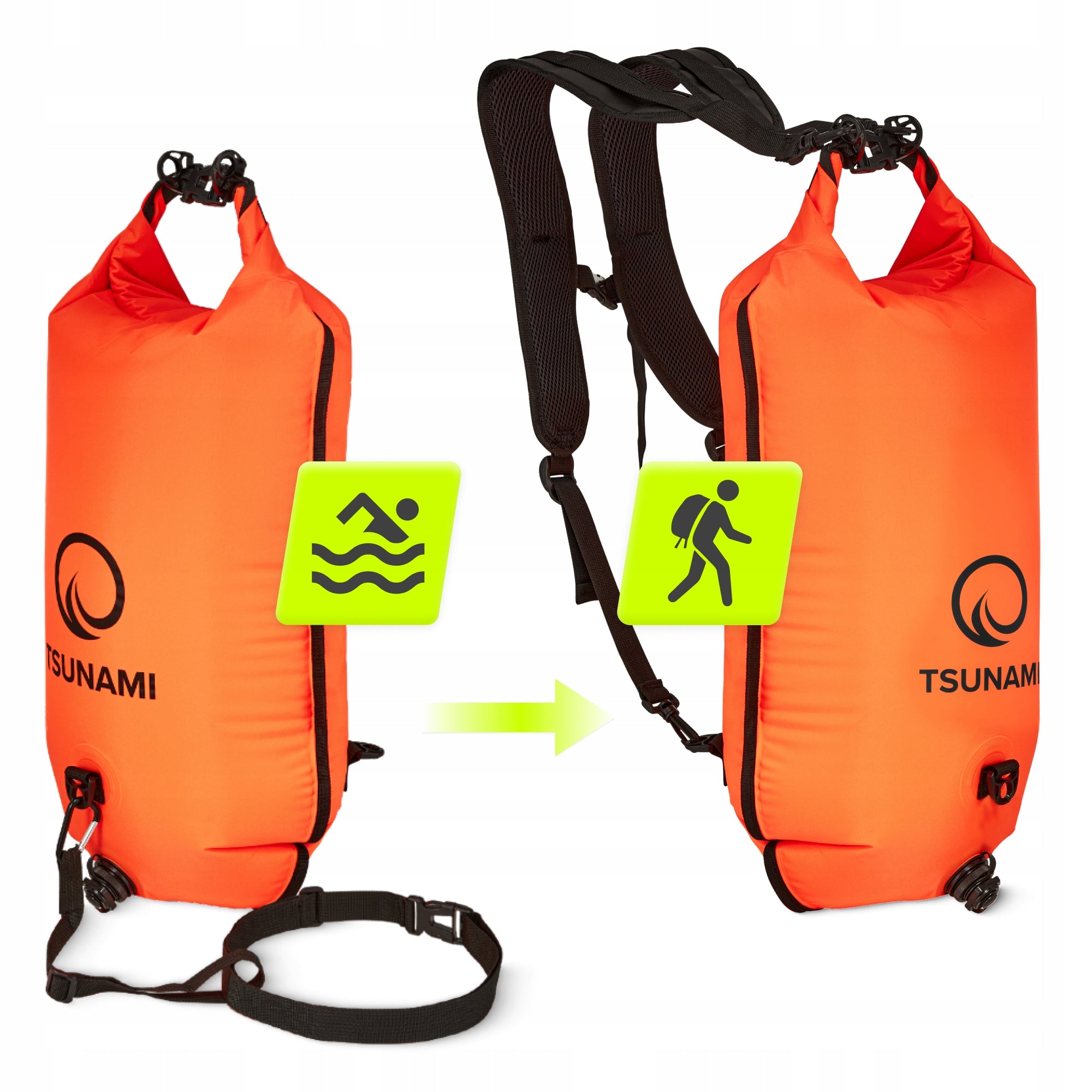 SAFETY BUOY INFLATABLE FOR SWIMMING DRY POCKET SUSPENDERS 3IN1 TSUNAMI For swimming