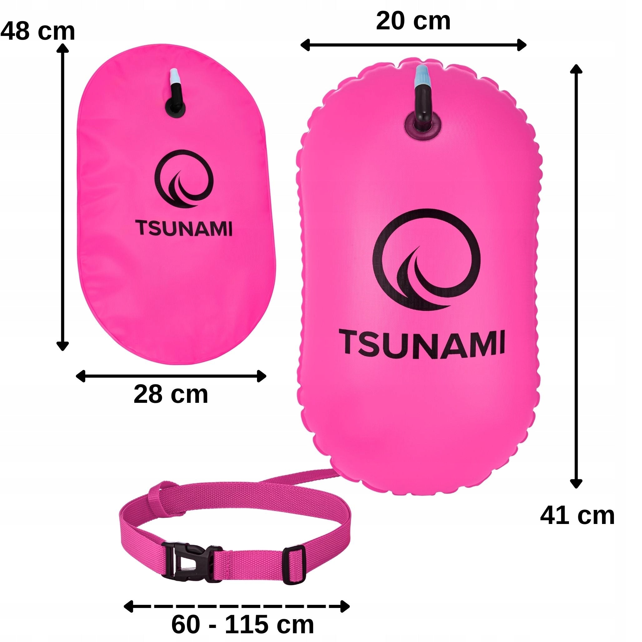 SAFETY BUOY INFLATABLE FOR SWIMMING DRY POCKET TSUNAMI BASIC Manufacturer code Bojka BASIC różowa