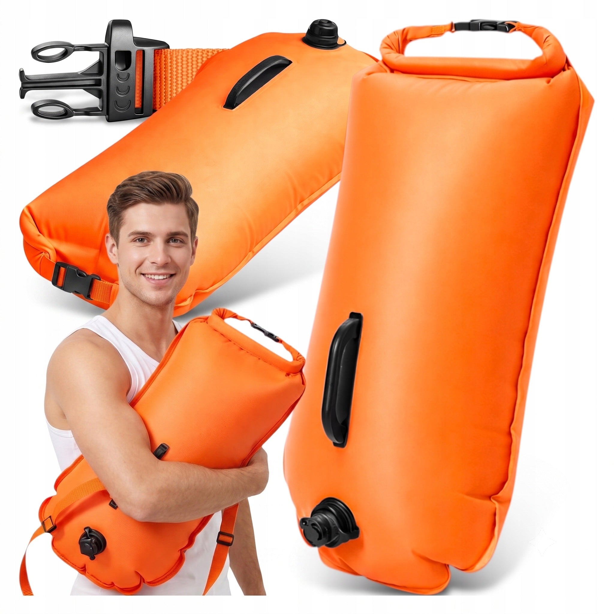 SAFETY BUOY INFLATABLE SWIMMING BUOY DRY POCKET 2in1