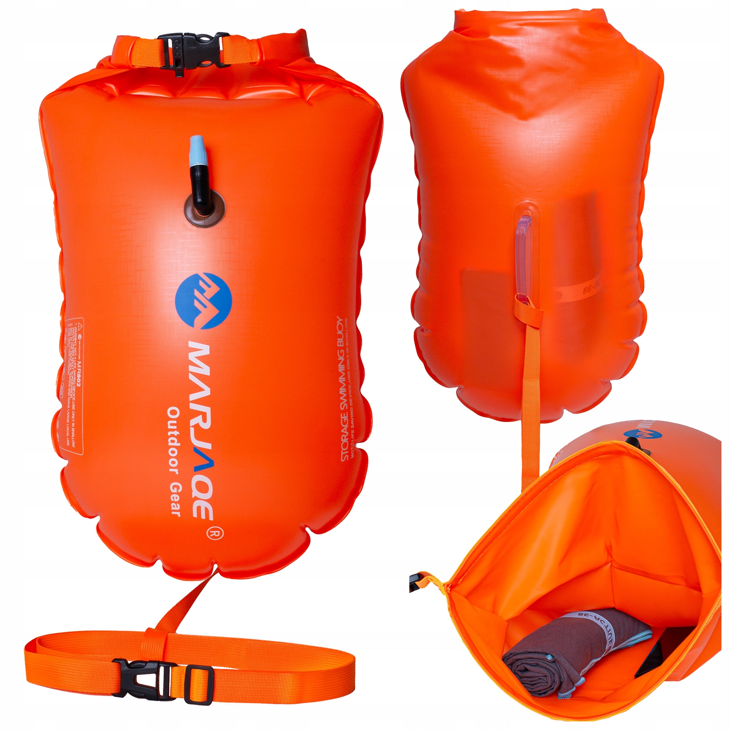 SAFETY BUOY INFLATABLE SWIMMING BUOY SWIMMING DRY POCKET BOARD 2IN1