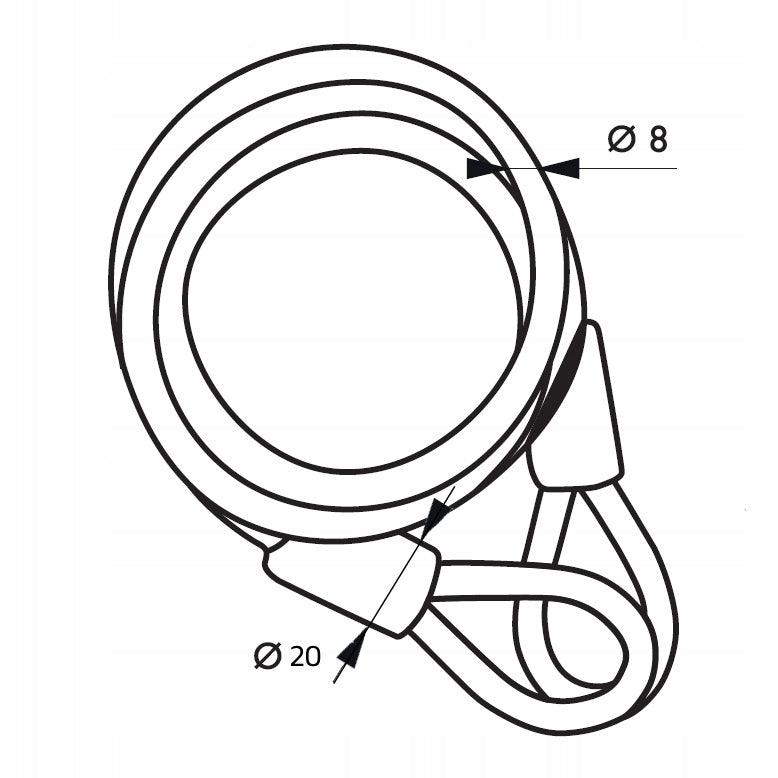 SAFETY CABLE WITH TWO LOOPS TWISTY FI 8 MM LENGTH 6 M WITH PVC COVER Brand Thirard
