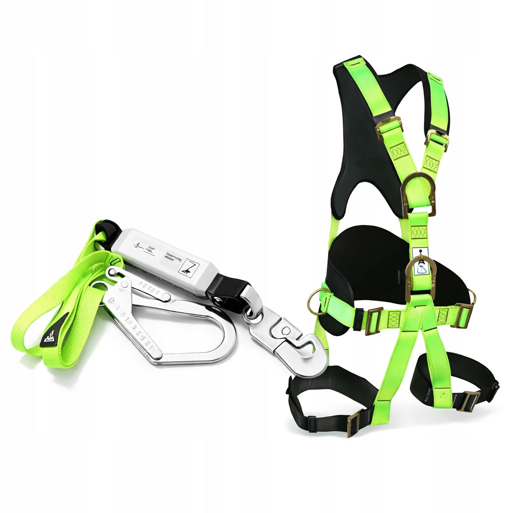 SAFETY HARNESS SET, SAFETY 2x HOOK + BELT + CE SHOCK ABSORBER