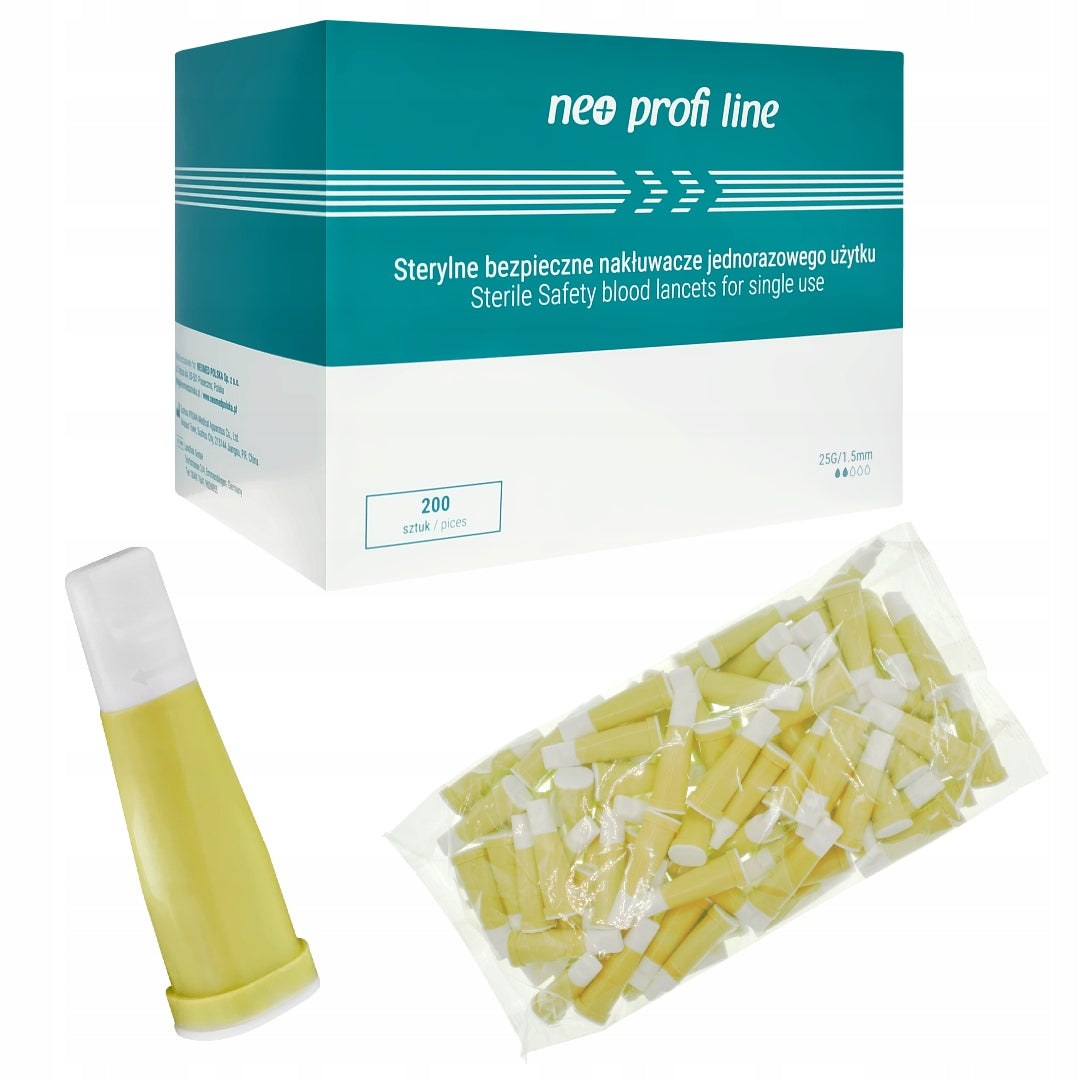 SAFETY LANCETS 30G 1,2mm 200 pcs NEOMED - YELLOW