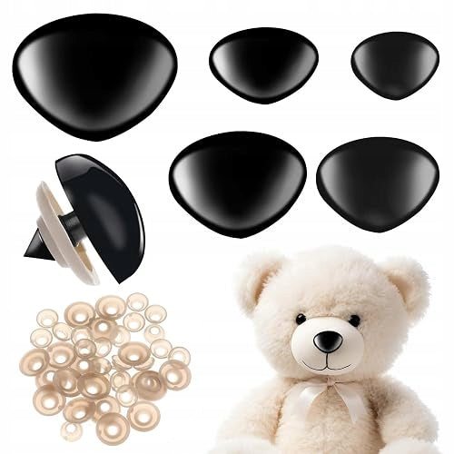 SAFETY NOSE PADS FOR CROCHETING 100 PIECES PLASTIC BLACK DIY