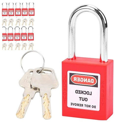 SAFETY PADLOCK LOTO SET OF 10 PCS NYLON FOR WORKERS steel