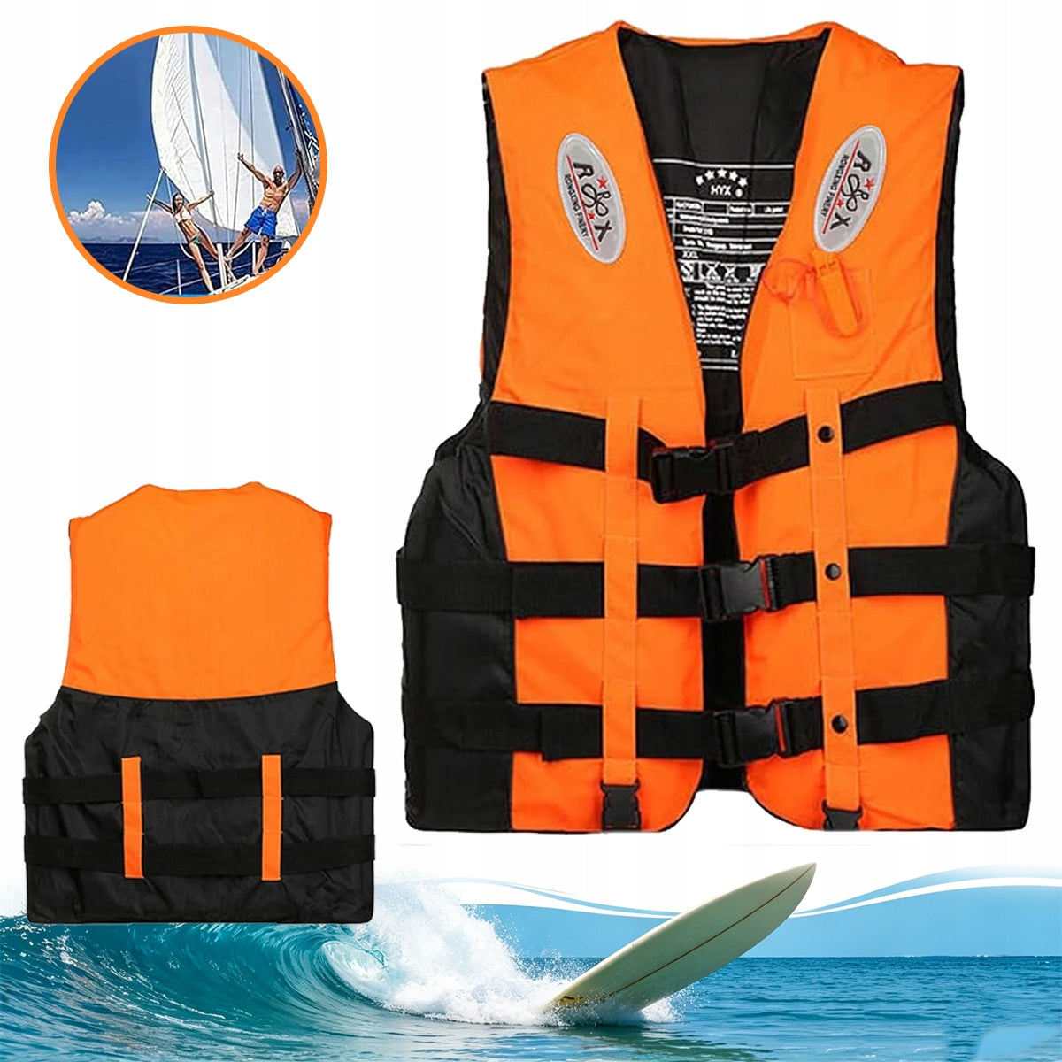 SAFETY VEST LIFE VEST FOR KAYAK RAFTING BOAT SCOOTER SUP