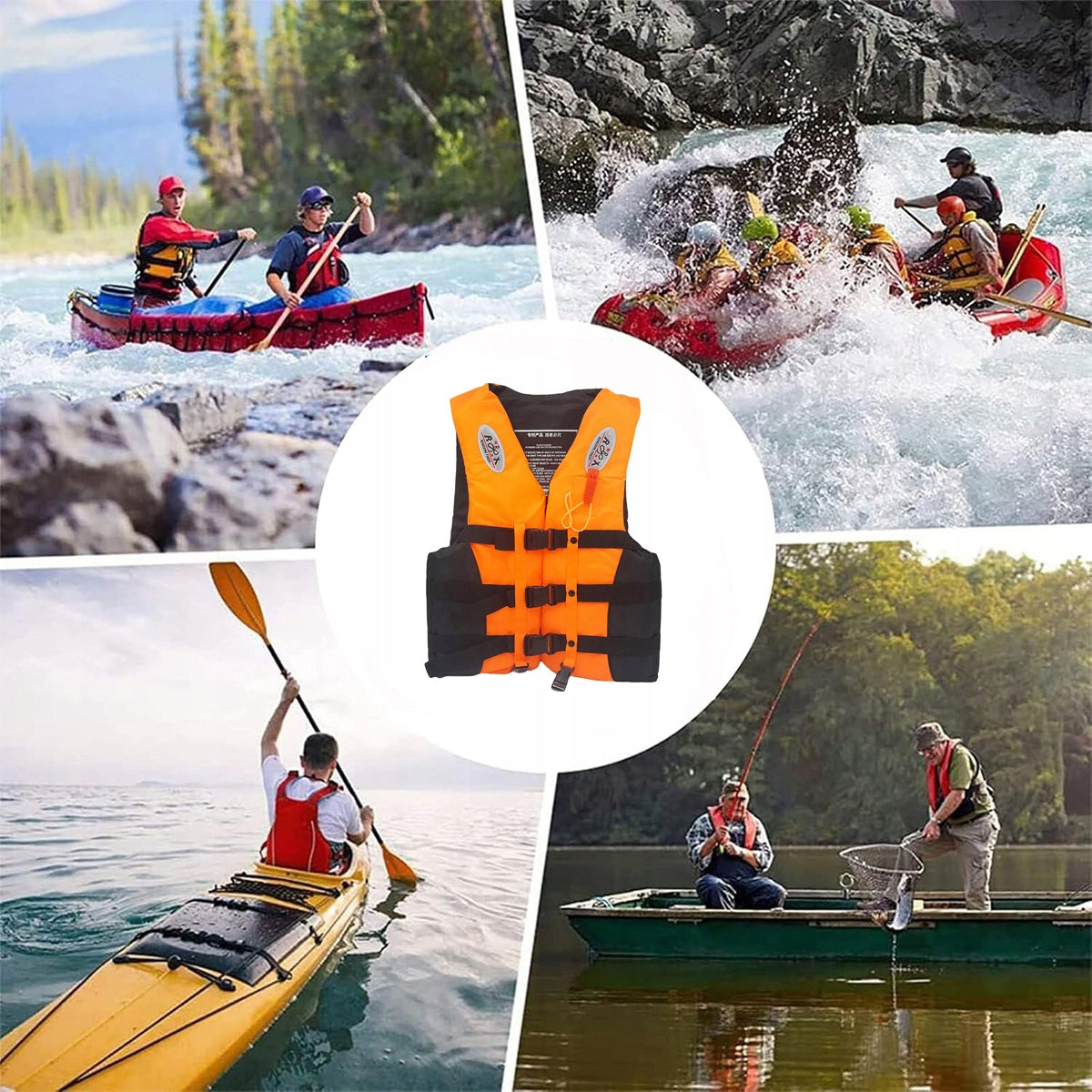 SAFETY VEST XXL FOR KAYAK RAFTING BOAT SCOOTER SUP Body weight range 170 kg