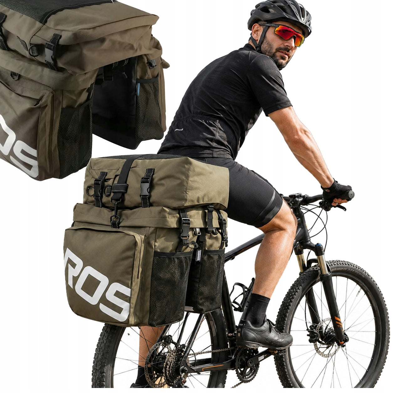 SAKWA ROWEROWA 2W1 NA BAGAŻNIK 65L WODOODPORNA TORBA XXL