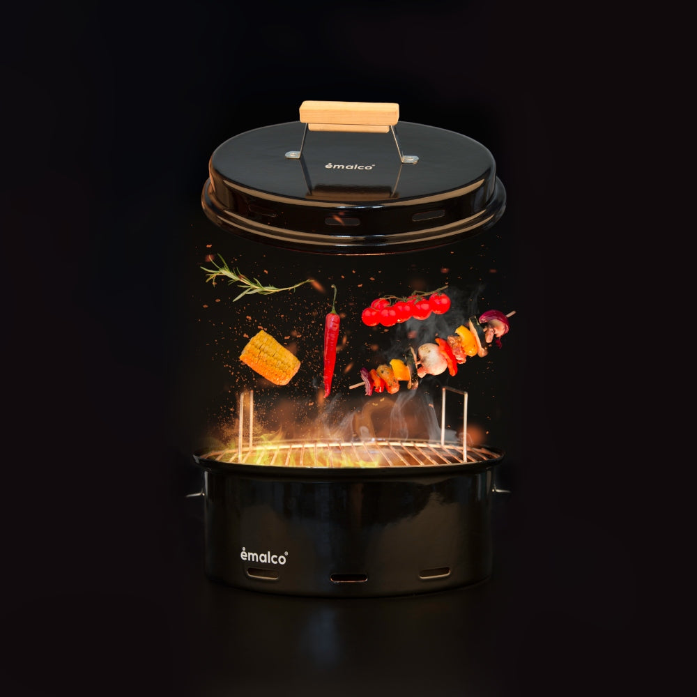 SALE Tourist enamel grill black camping, barbeque, expedition Grill depth 29.8 cm
