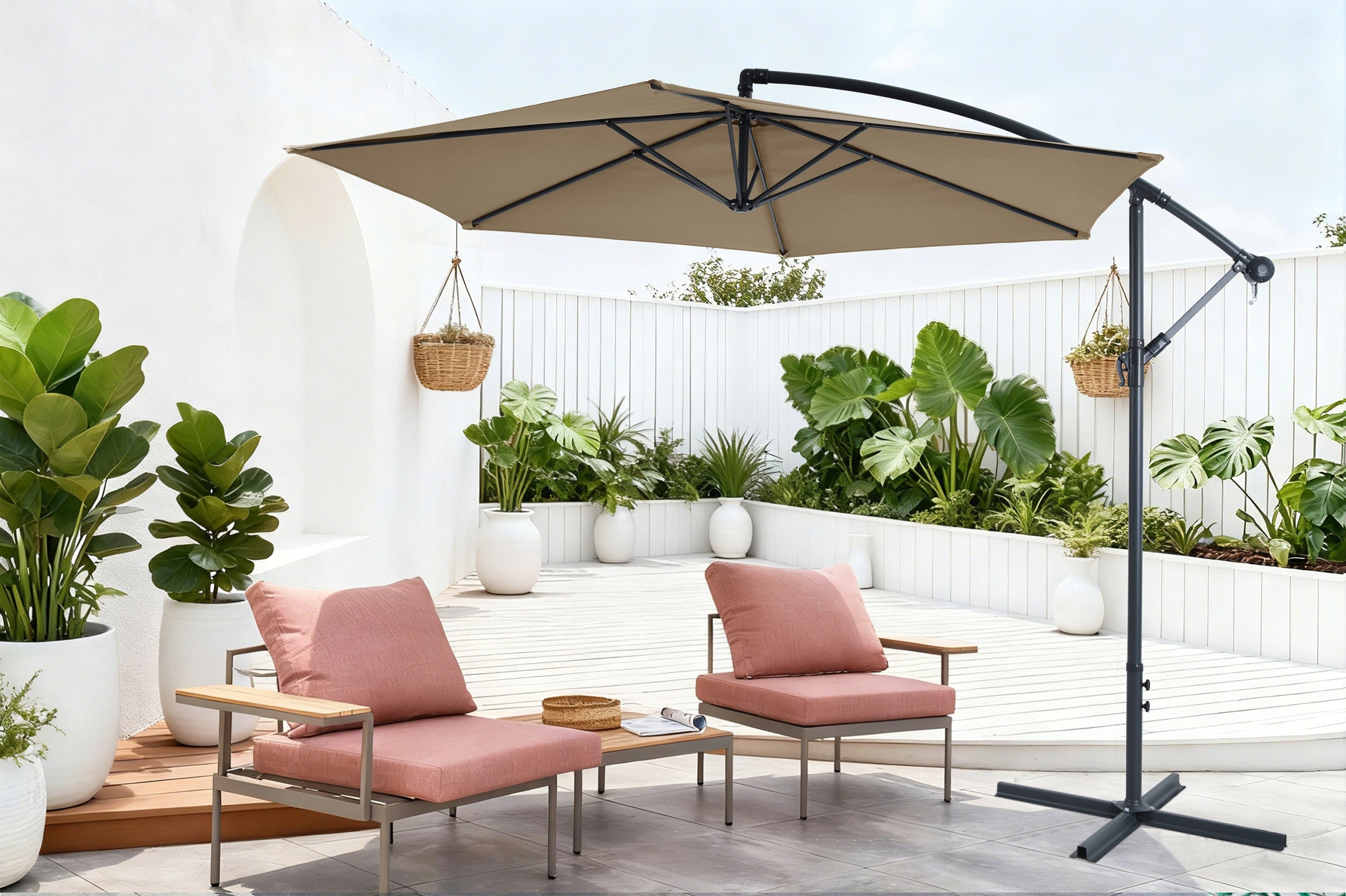 SAMBA SIDE Garden UMBRELLA with Taupe Boom 300cm for Terrace SOLID Manufacturer code 008167
