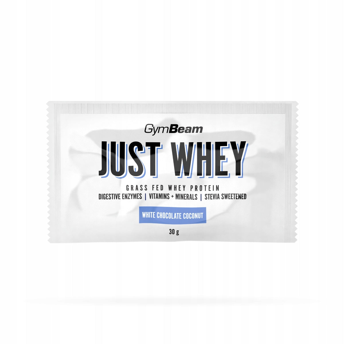 SAMPLE JUST WHEY PROTEIN MUSCLES CONDITIONER - GymBeam 30g coconut white chocolate