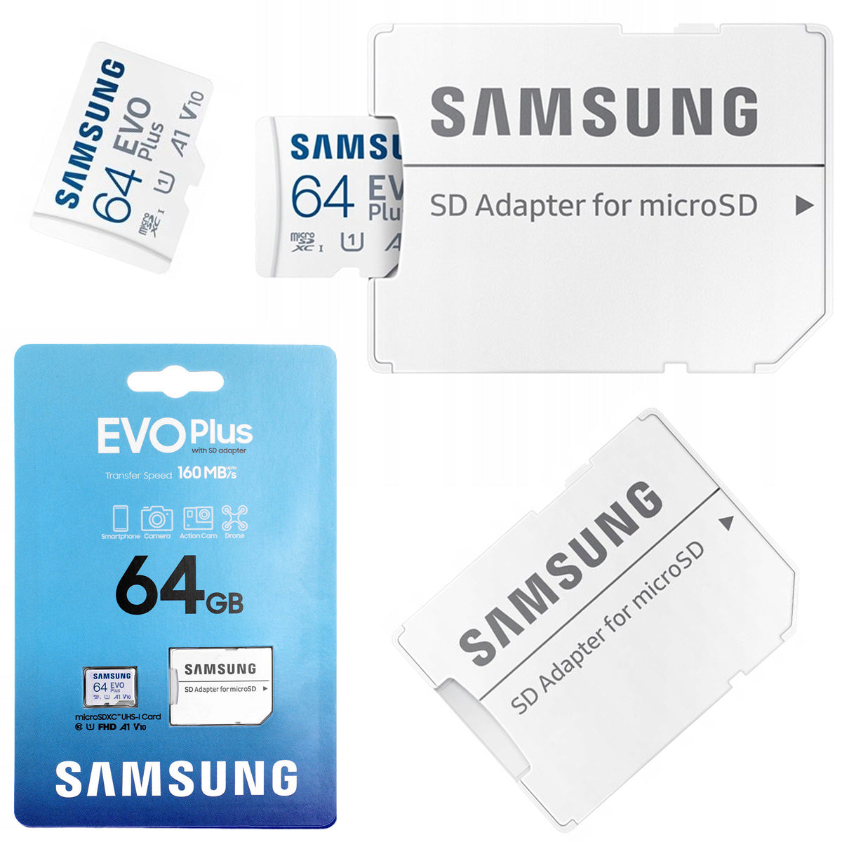 SAMSUNG EVO+ MEMORY CARD 64GB micro SD microSDXC 160MB/s
