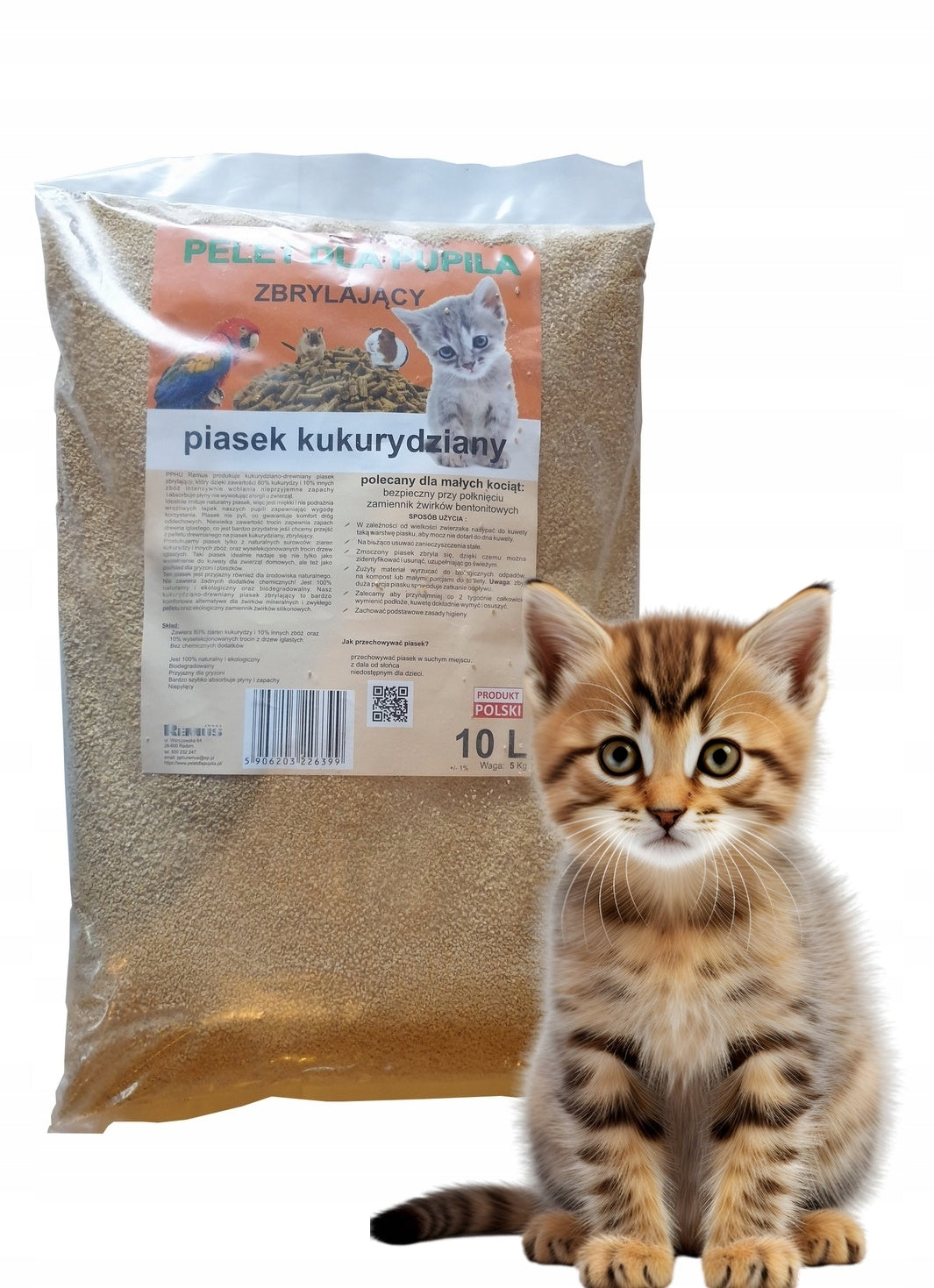 SAND for litter box CORN CLUMPING VERY FINE CAT LITTER 10L