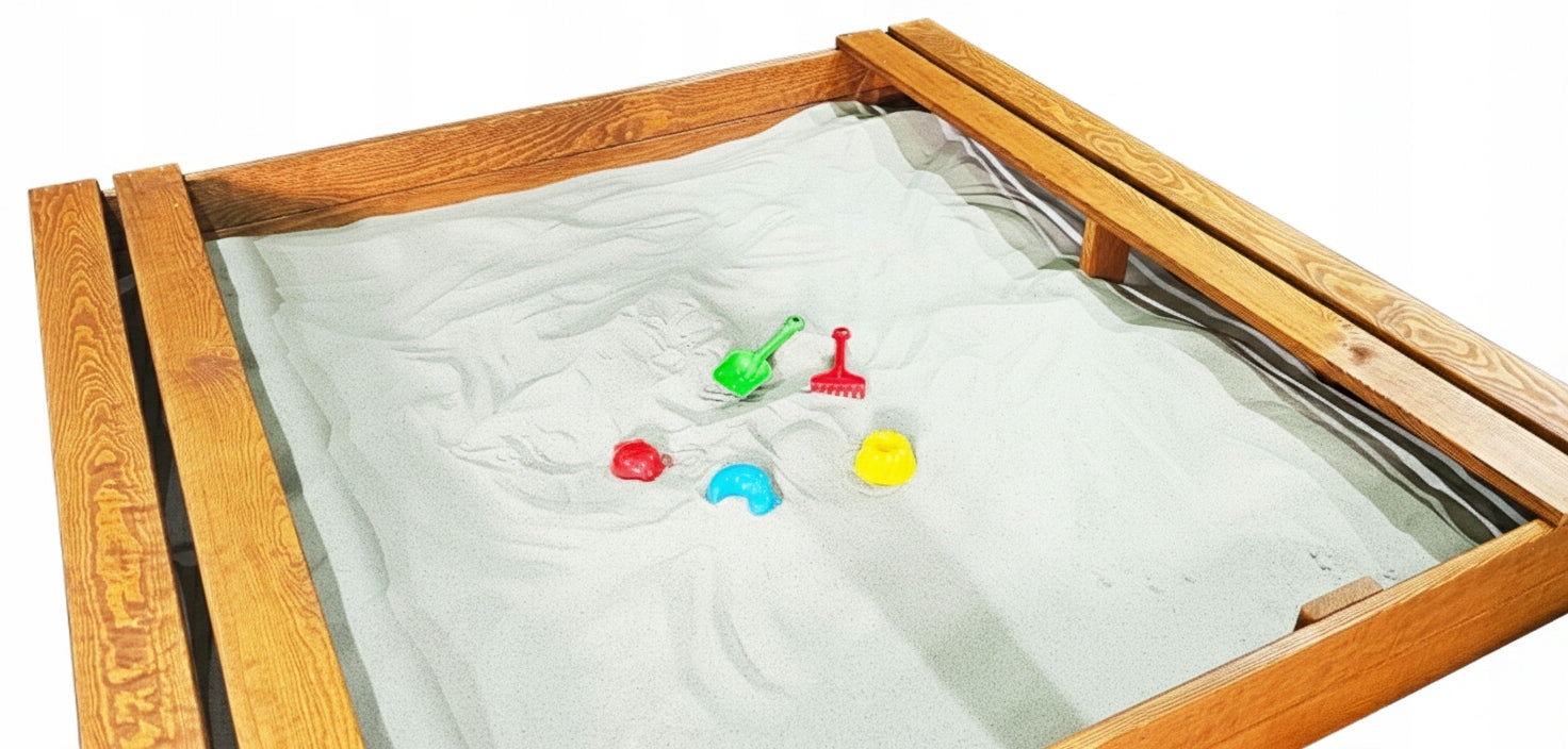 SANDBOX 150X150 WOODEN WITH BENCHES 2X IMPREGNATED QUALITY FREEBIES ! Length 150 cm