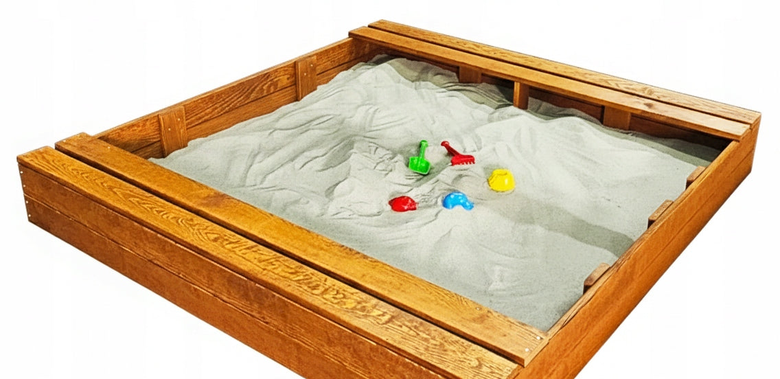 SANDBOX 150X150 WOODEN WITH BENCHES 2X IMPREGNATED QUALITY FREEBIES ! Manufacturer code P150X150