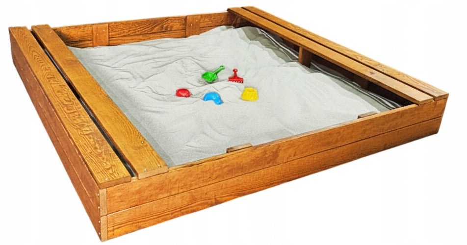 SANDBOX 150X150 WOODEN WITH BENCHES 2X IMPREGNATED QUALITY FREEBIES ! Product width 150 cm