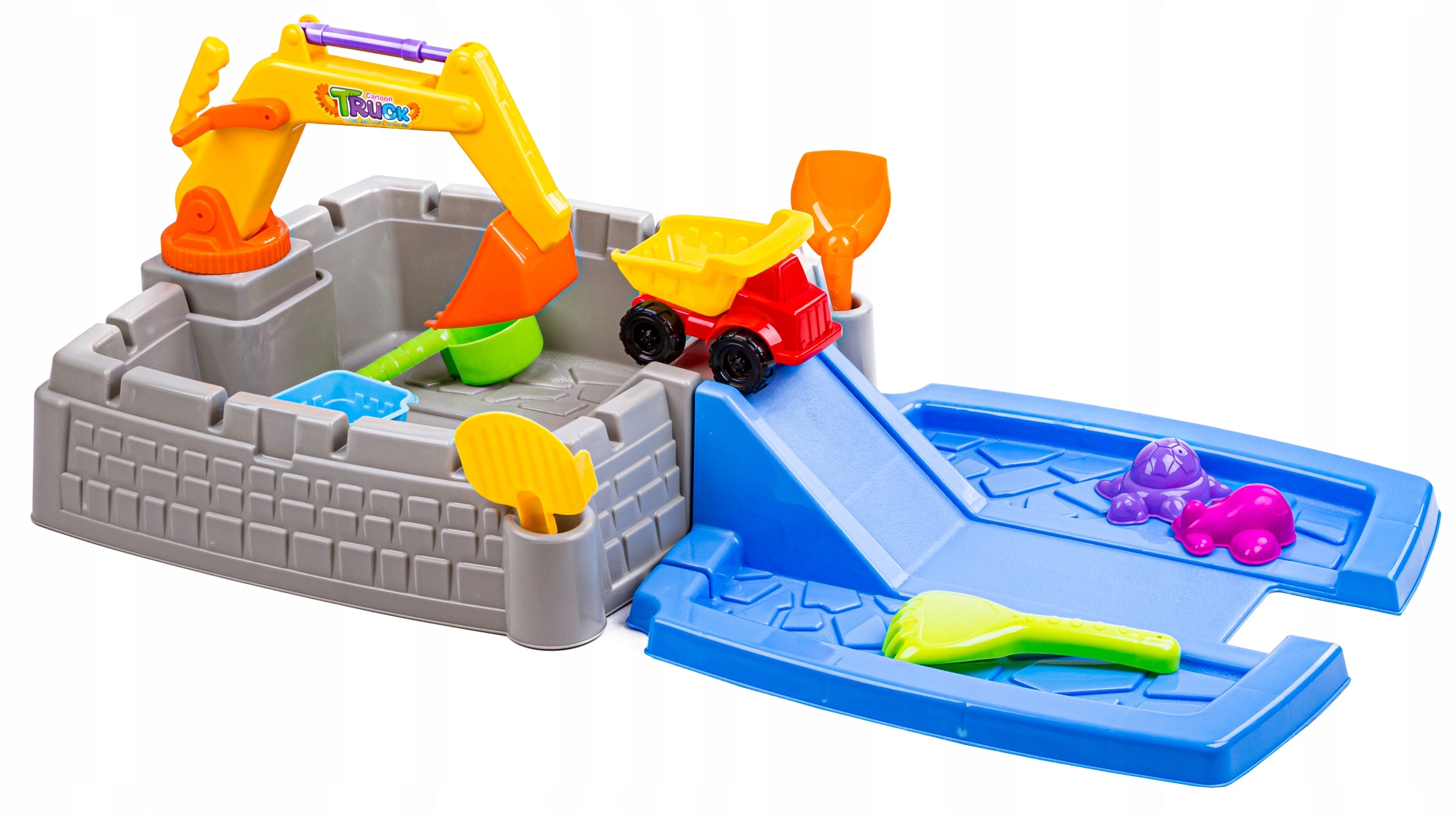 SANDBOX CASTLE CONSTRUCTION SITE SLIDE EXCAVATOR Kind plastic