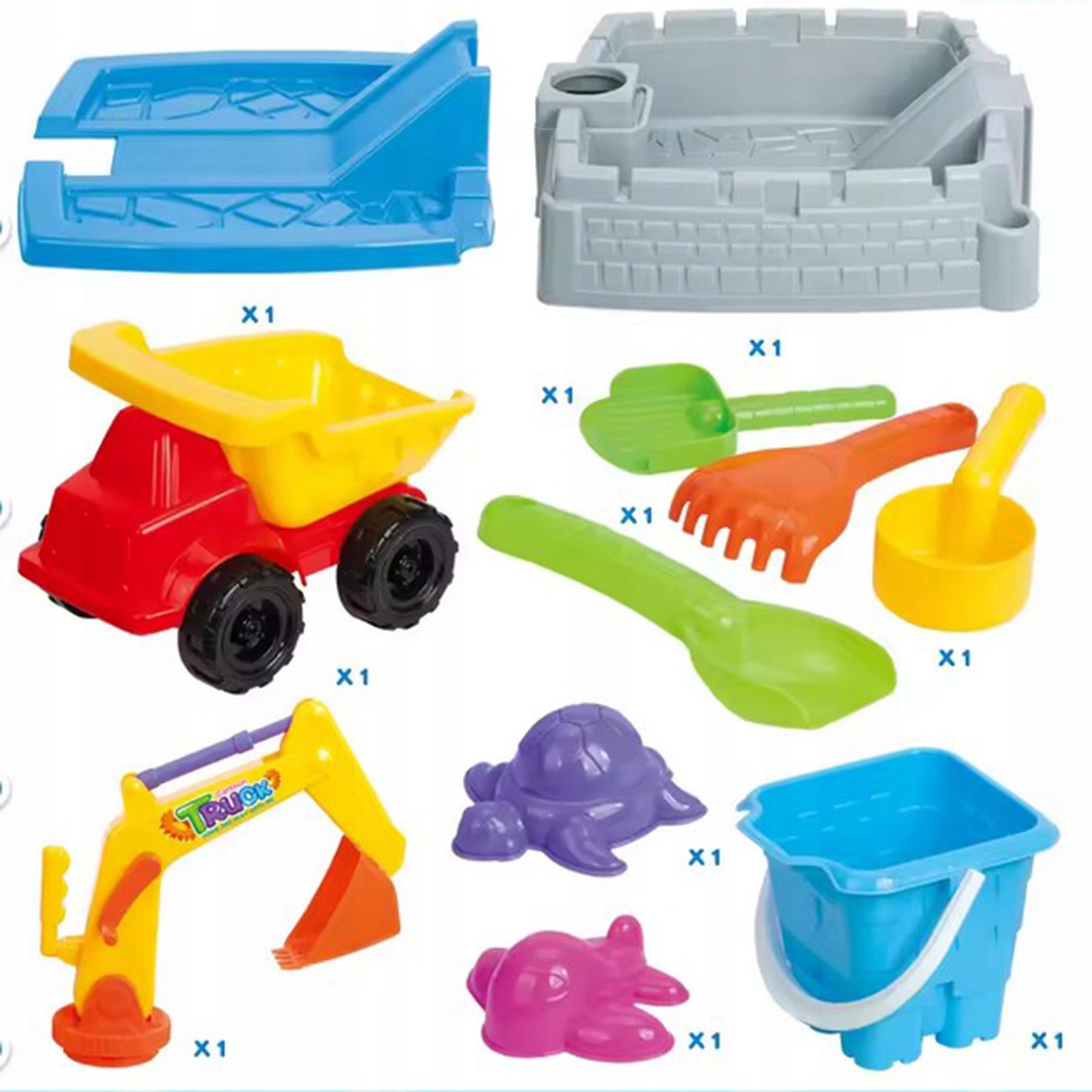 SANDBOX CLOSED WITH LID EXCAVATOR CAR BUCKET PORTABLE WOOPIE Product weight with unit packaging 0.9 kg