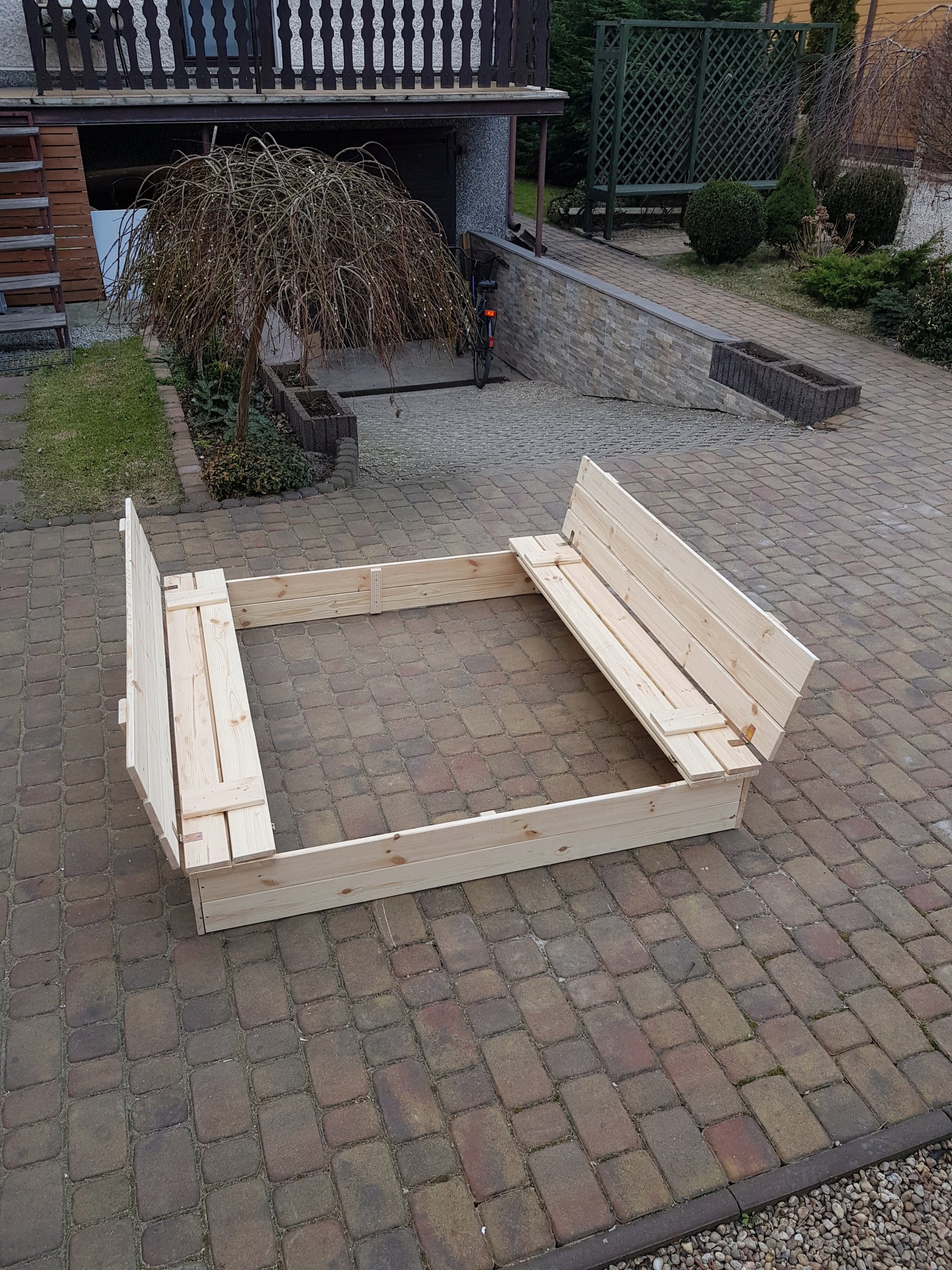 SANDBOX CLOSED WOODEN BENCHES LARGE 150x150 SMOOTH BOARDS EAN (GTIN) 5906412262768