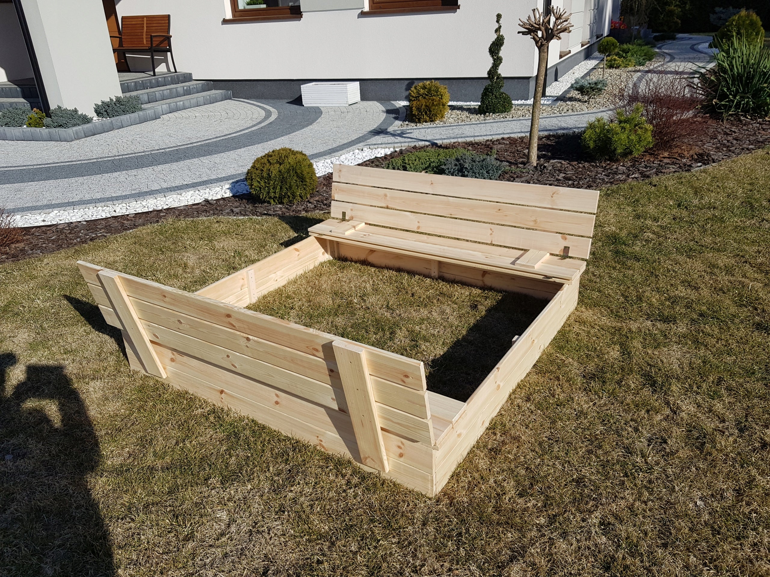 SANDBOX CLOSED WOODEN BENCHES LARGE 150x150 SMOOTH BOARDS Manufacturer code piask_151x151