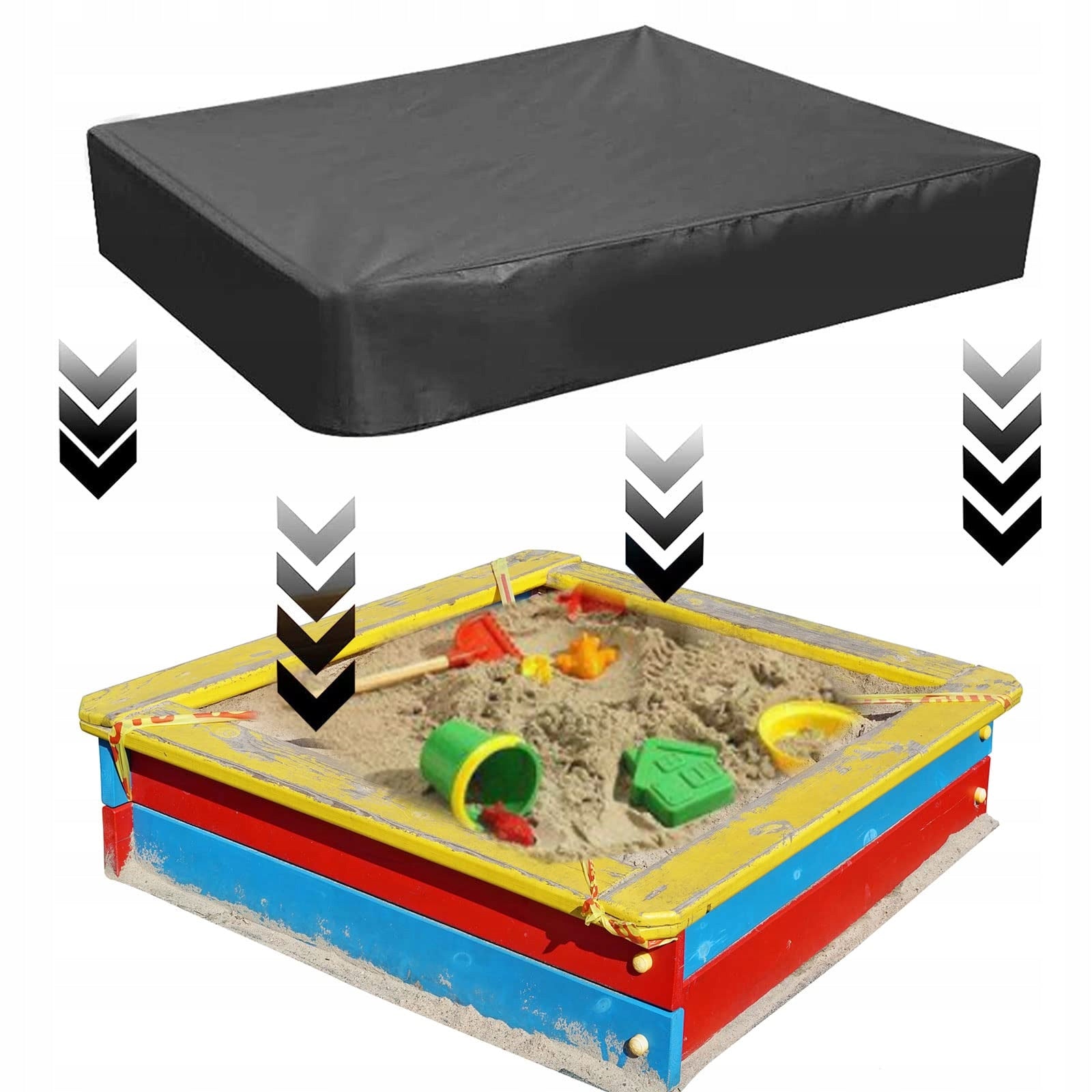 SANDBOX COVER TARPAULIN COVER 120X120x20 links YS7 Length 120 cm