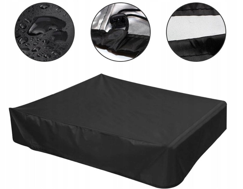 SANDBOX COVER WATERPROOF LARGE TARPAULIN COVER BLACK 200x200x20 Length 200 cm