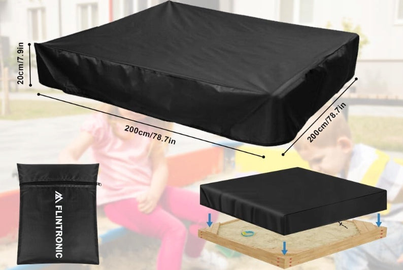 SANDBOX COVER WATERPROOF LARGE TARPAULIN COVER BLACK 200x200x20 Manufacturer no brand