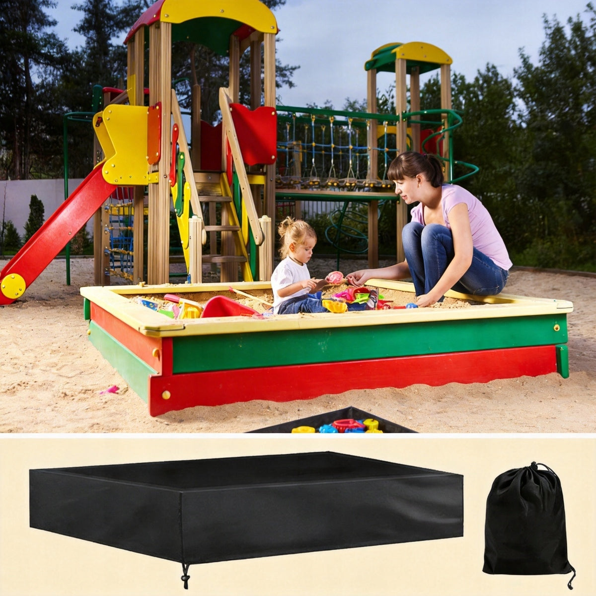 SANDBOX COVER WATERPROOF TARPAULIN COVER OXFORD FABRIC 150x150 Manufacturer no brand