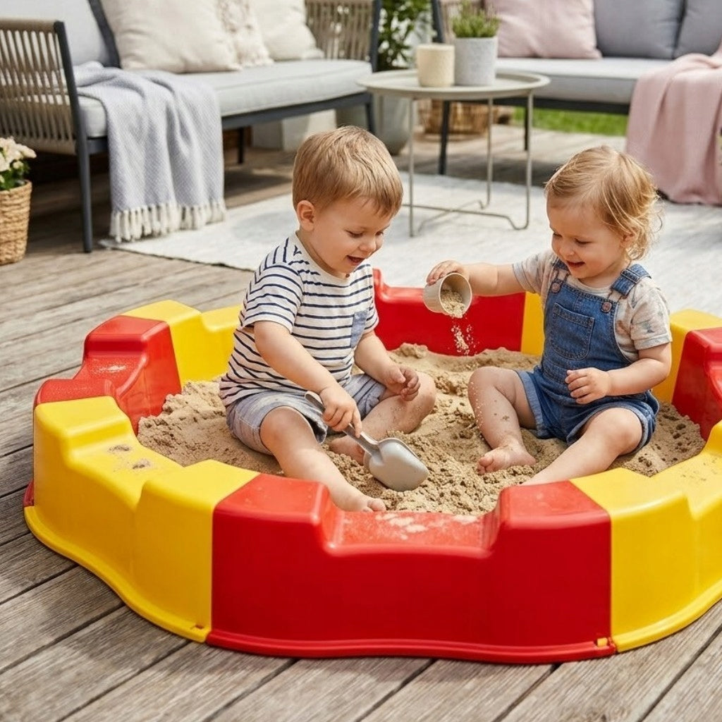 SANDBOX FOR CHILDREN 160CM PLASTIC LARGE + SAND TOYS - SET Packaging status original
