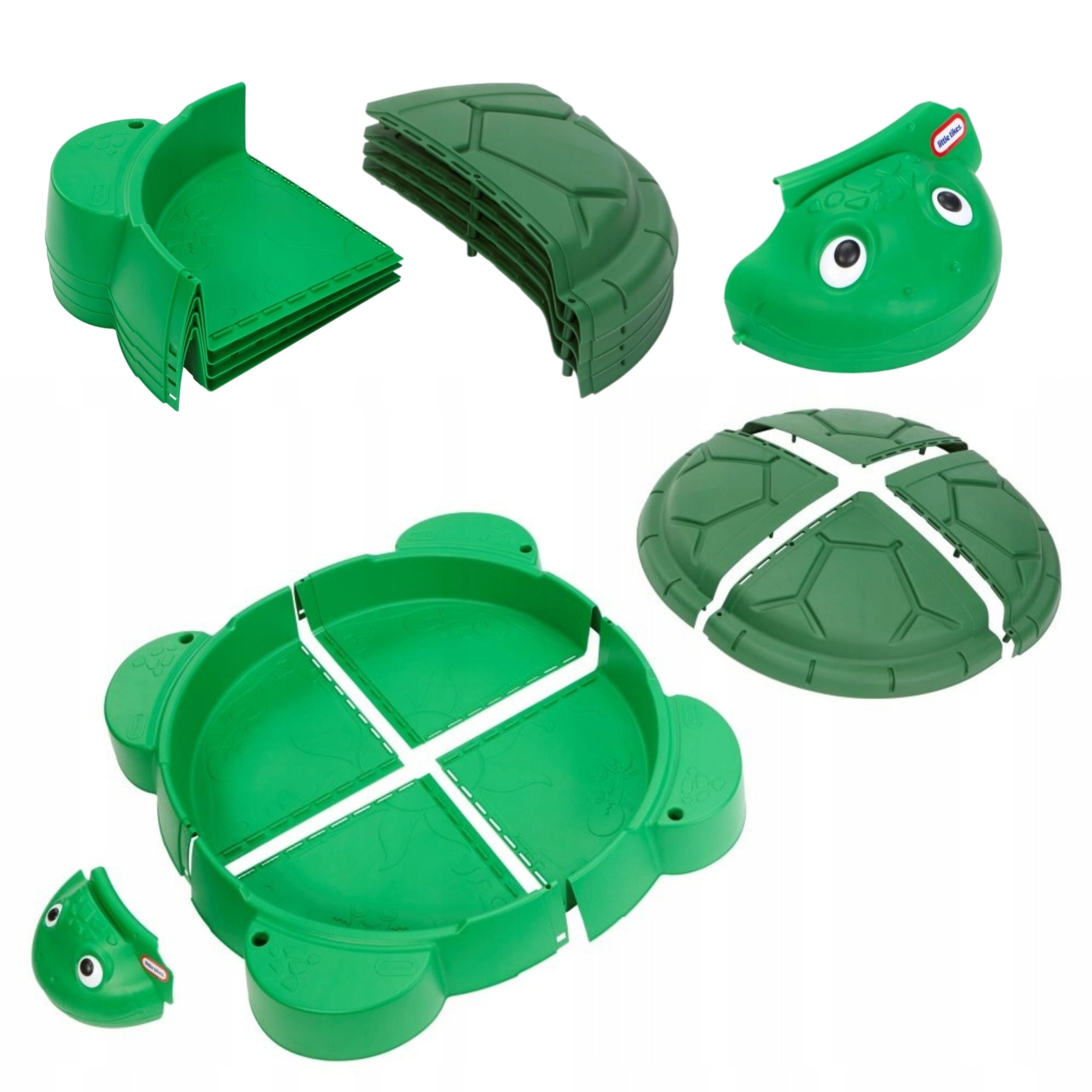 SANDBOX GARDEN POOL 2in1 FOR CHILDREN CLOSED WITH COVER TURTLE LARGE Color green