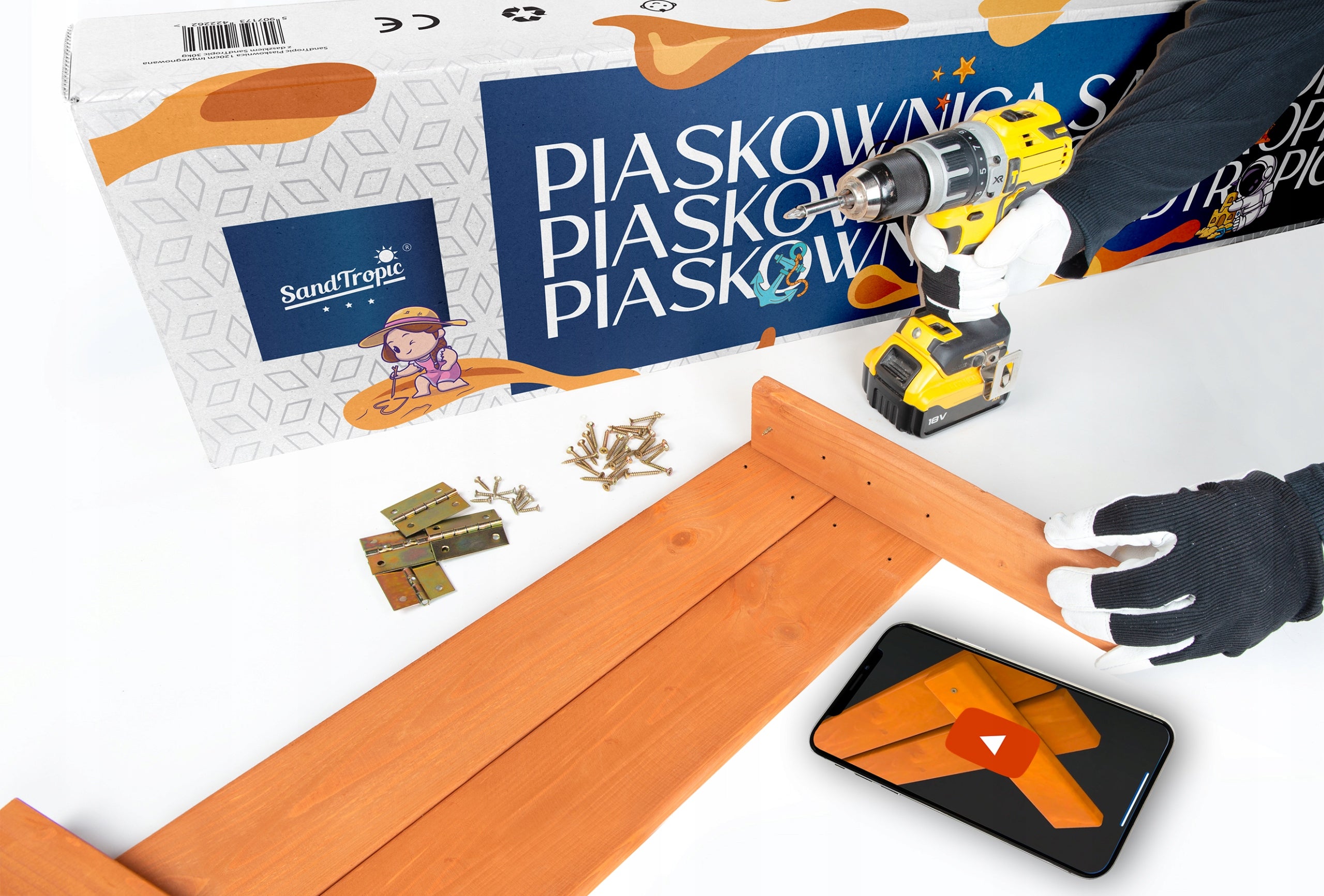 SANDBOX IMPREGNATED WOODEN 120 CLOSED VIDEO BENCHES 3D CERTIFICATE Brand SandTropic