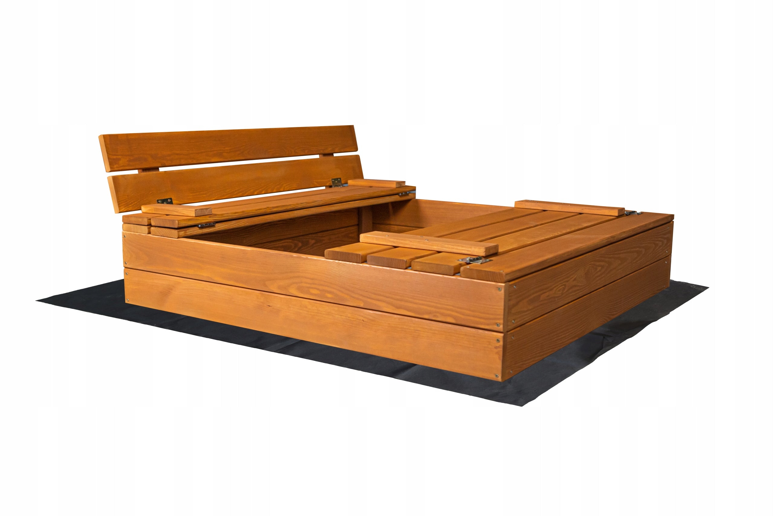 SANDBOX IMPREGNATED WOODEN CLOSED WITH BENCHES 100x100cm + FREEBIES! Length 100 cm