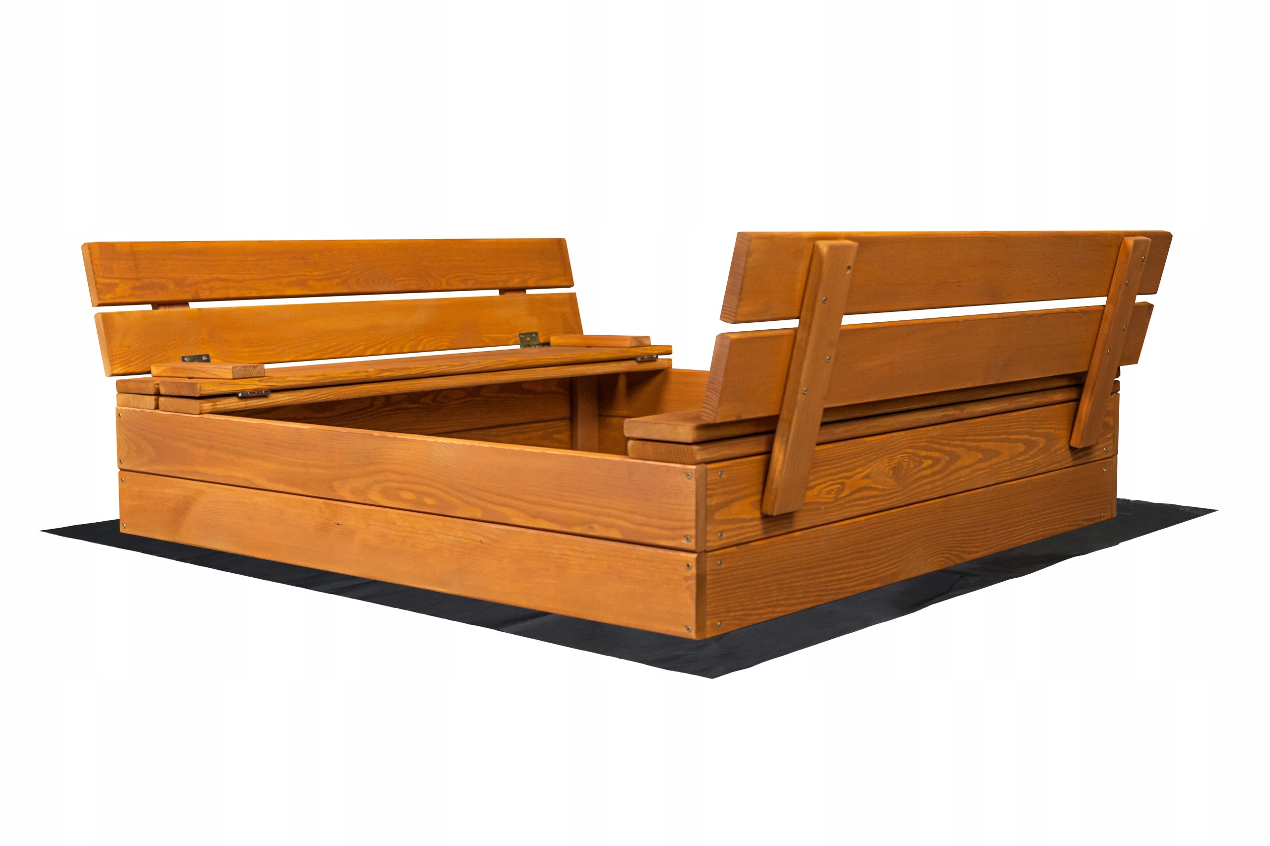 SANDBOX IMPREGNATED WOODEN CLOSED WITH BENCHES 100x100cm + FREEBIES! Packaging status original