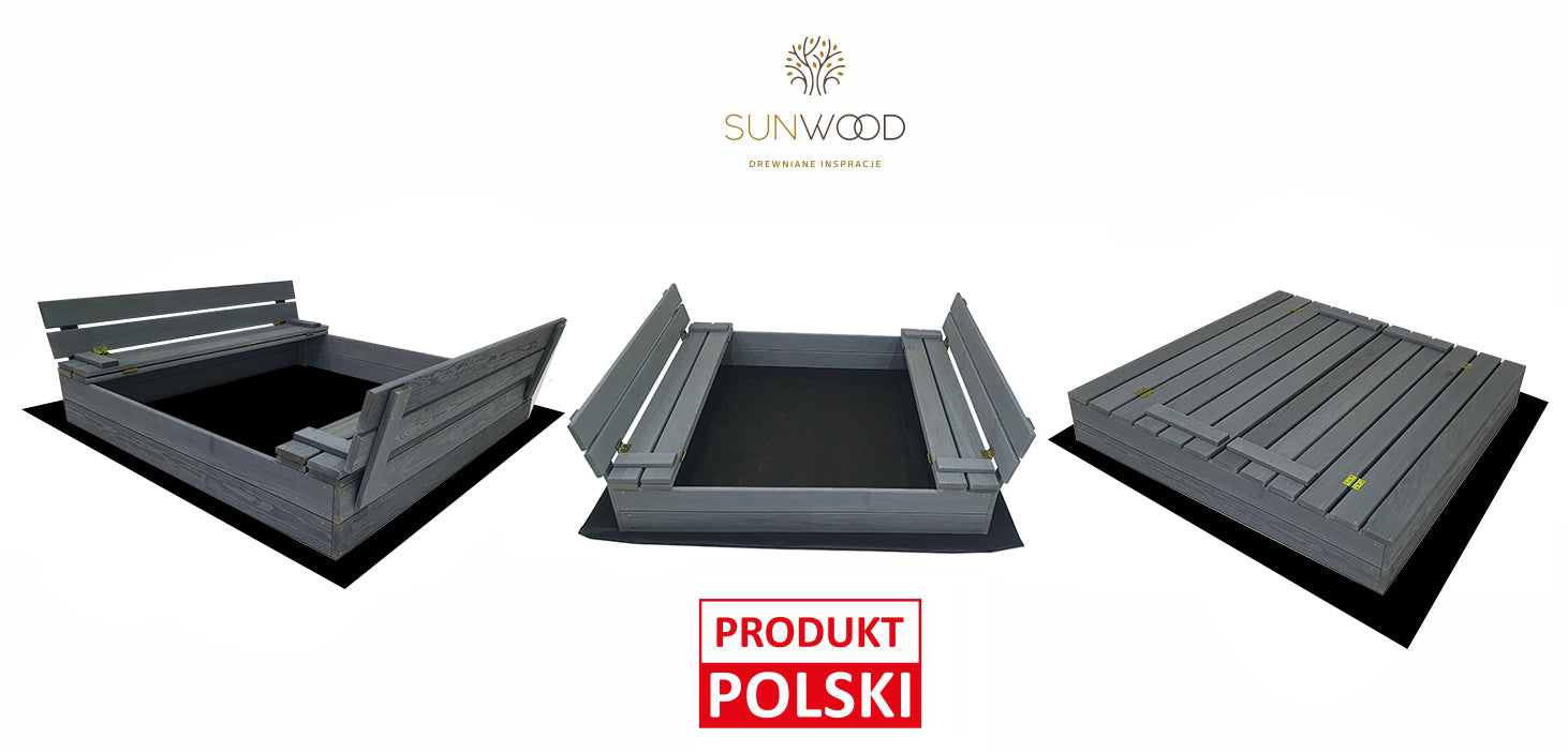 SANDBOX IMPREGNATED WOODEN WITH BENCHES CLOSED GREY 120 MANUFACTURER Brand SunWood