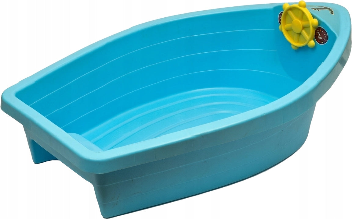SANDBOX LARGE SWIMMING POOL BOAT WITH BENCH AND RUDDER STRONG 130 CM XXL PALPLAY Product width 74 cm