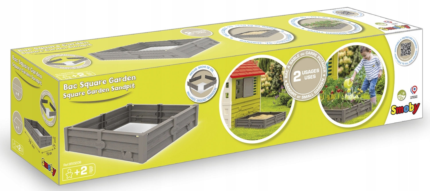 SANDBOX SMOBY FOR CHILDREN garden for cottage FLOWERBED 2in1 Certificates and opinions CE FSC